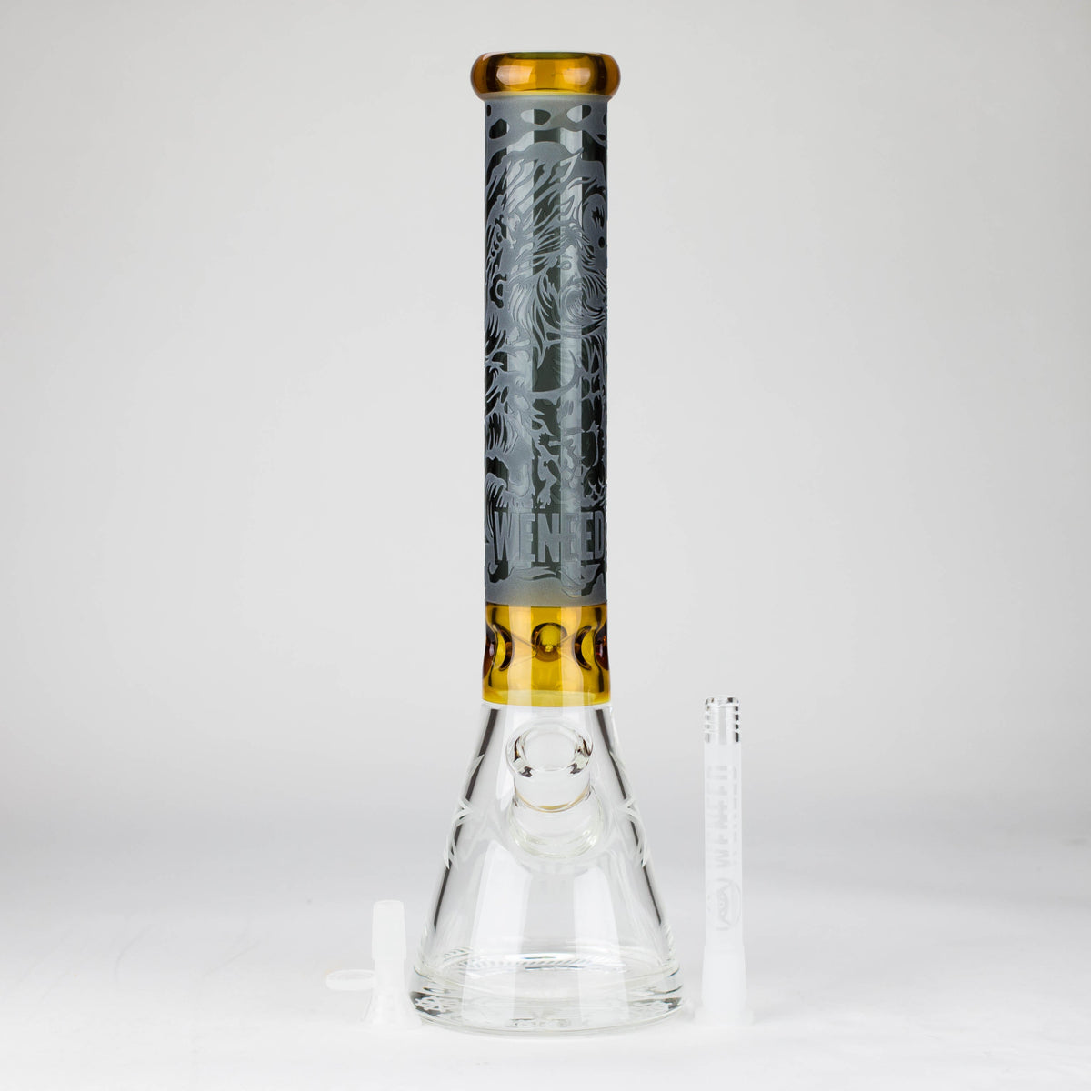 15 Inch Trident Glass Beaker Bong with bowl piece and downstem