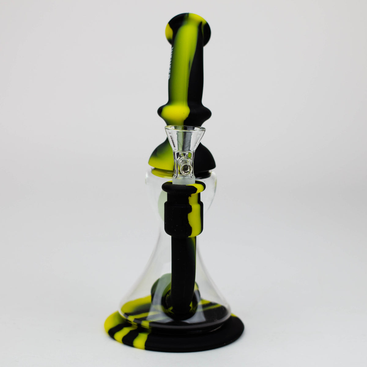 Front View of the WENEED 9 inch Floating Ball Silicone Bong with bowl piece