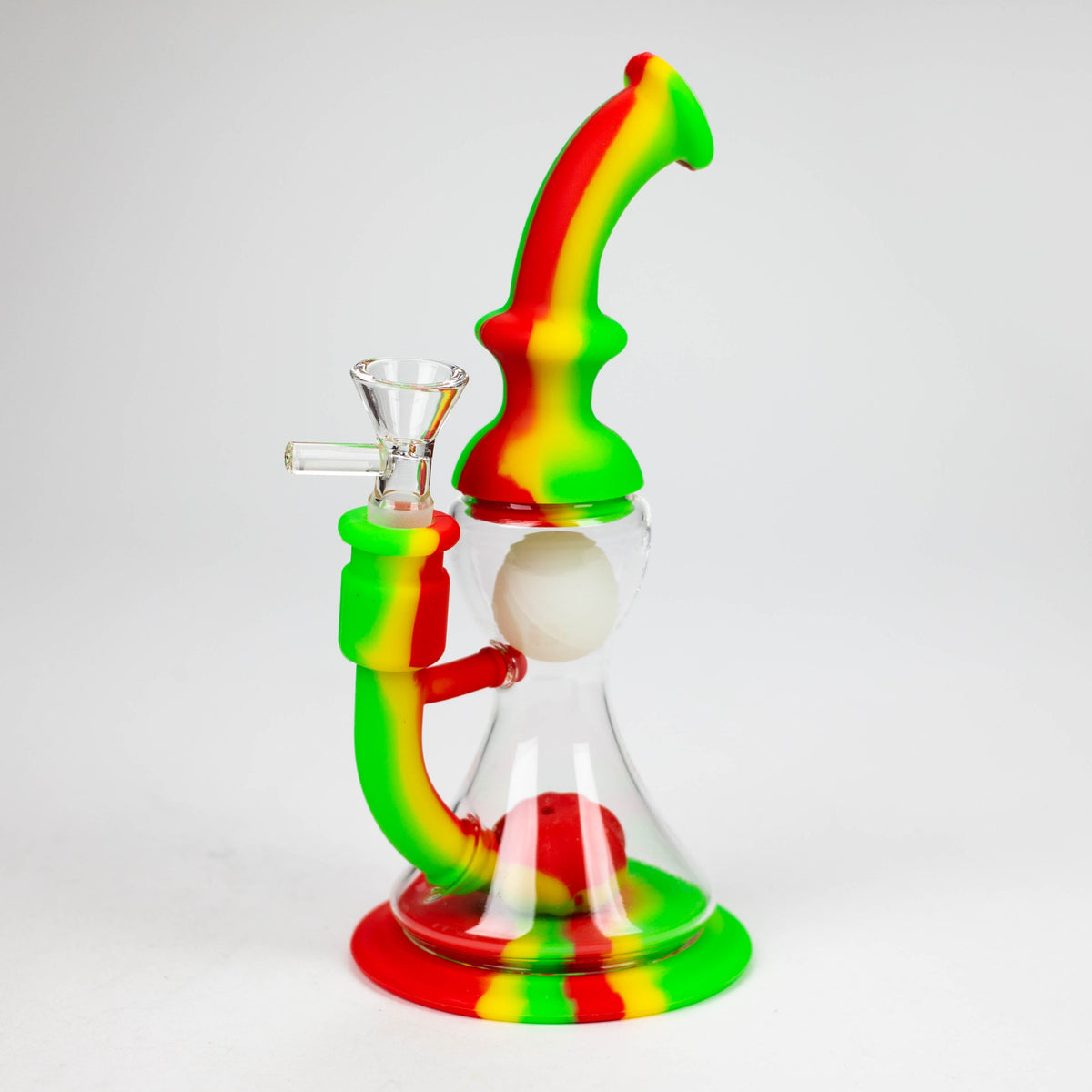 WENEED 9 inch Floating Ball Rasta Silicone Bong