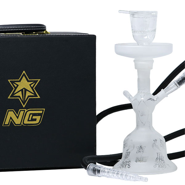 13 Inch Sandblasted White Hookah Set from Nice Glass