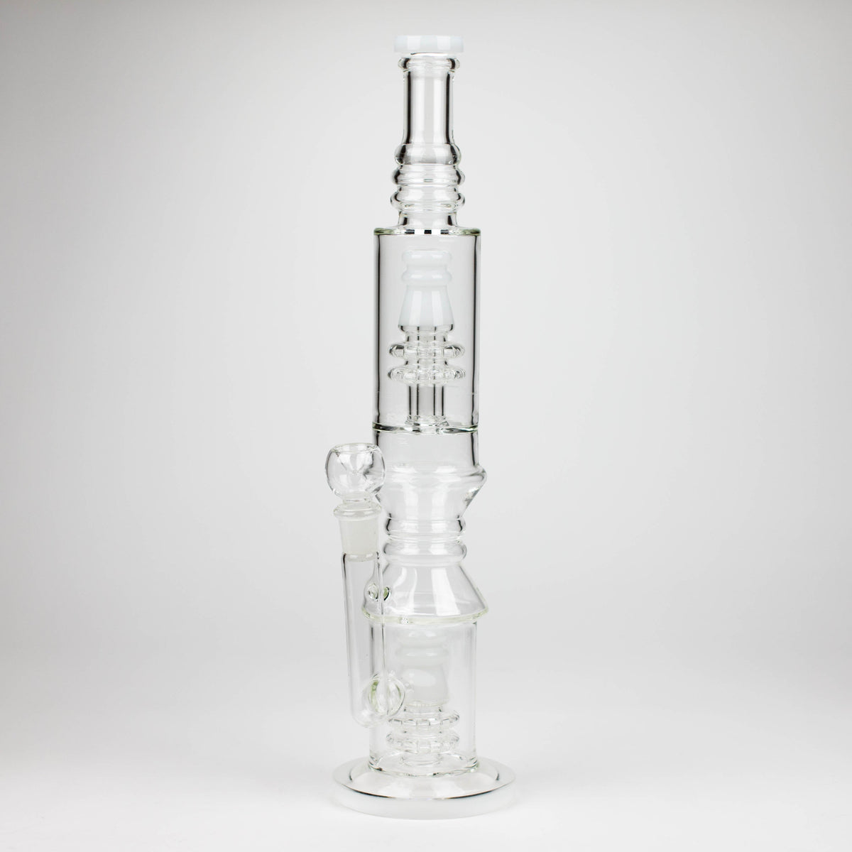 18 Inch Big White Straight Tube Bong With Showerhead Perc And Diffuser