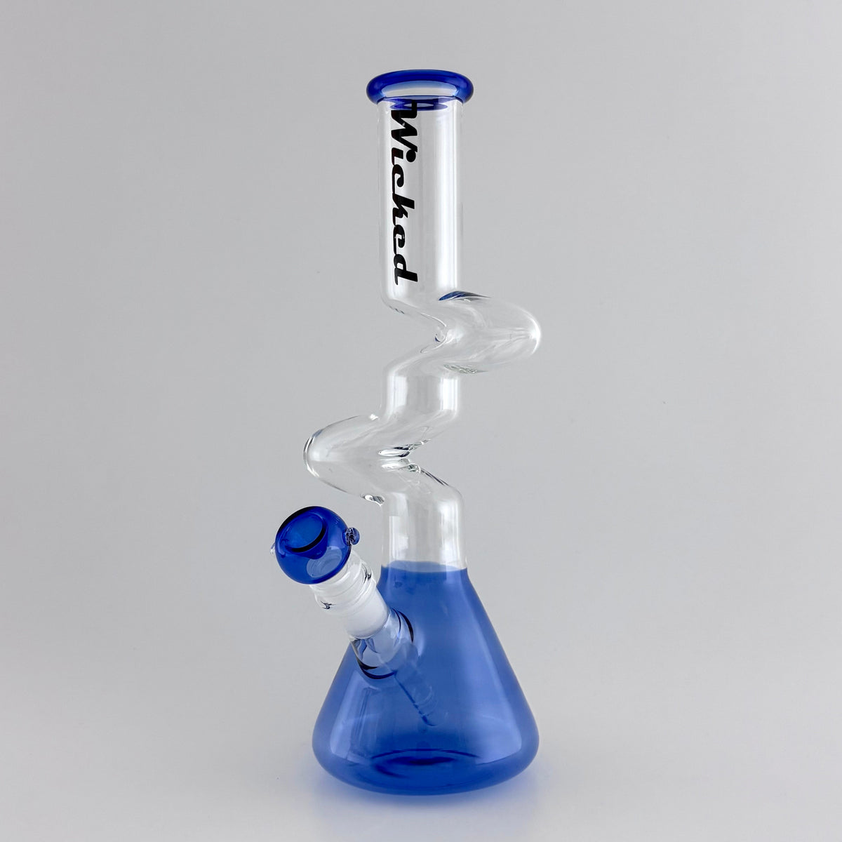 Wicked Zig-Zag Beaker Bong in Blue