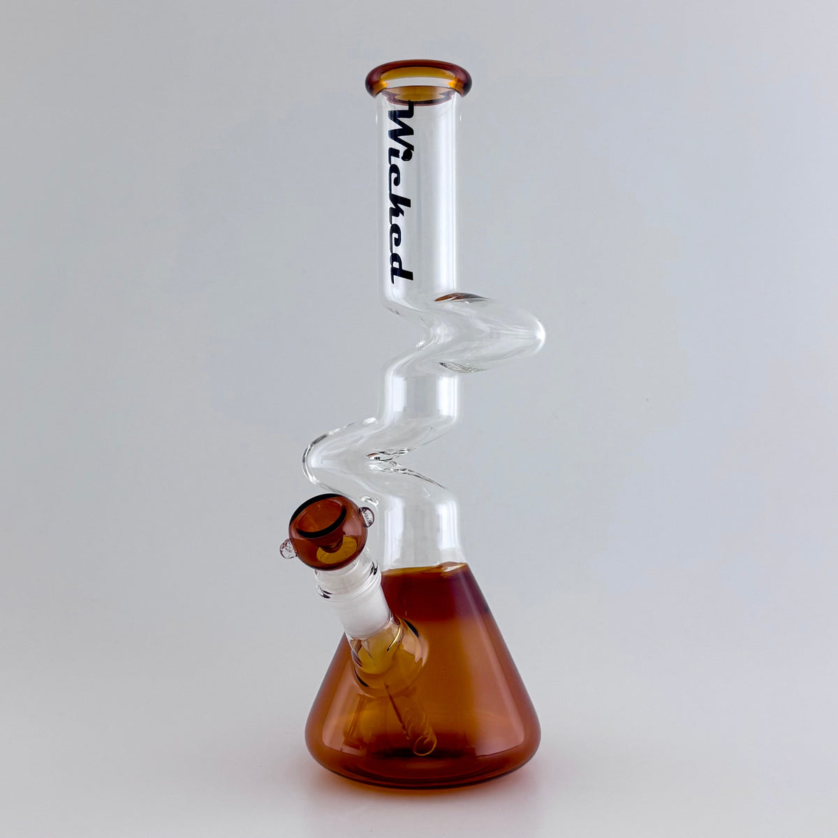 Wicked Zig-Zag Beaker Bong in Brown