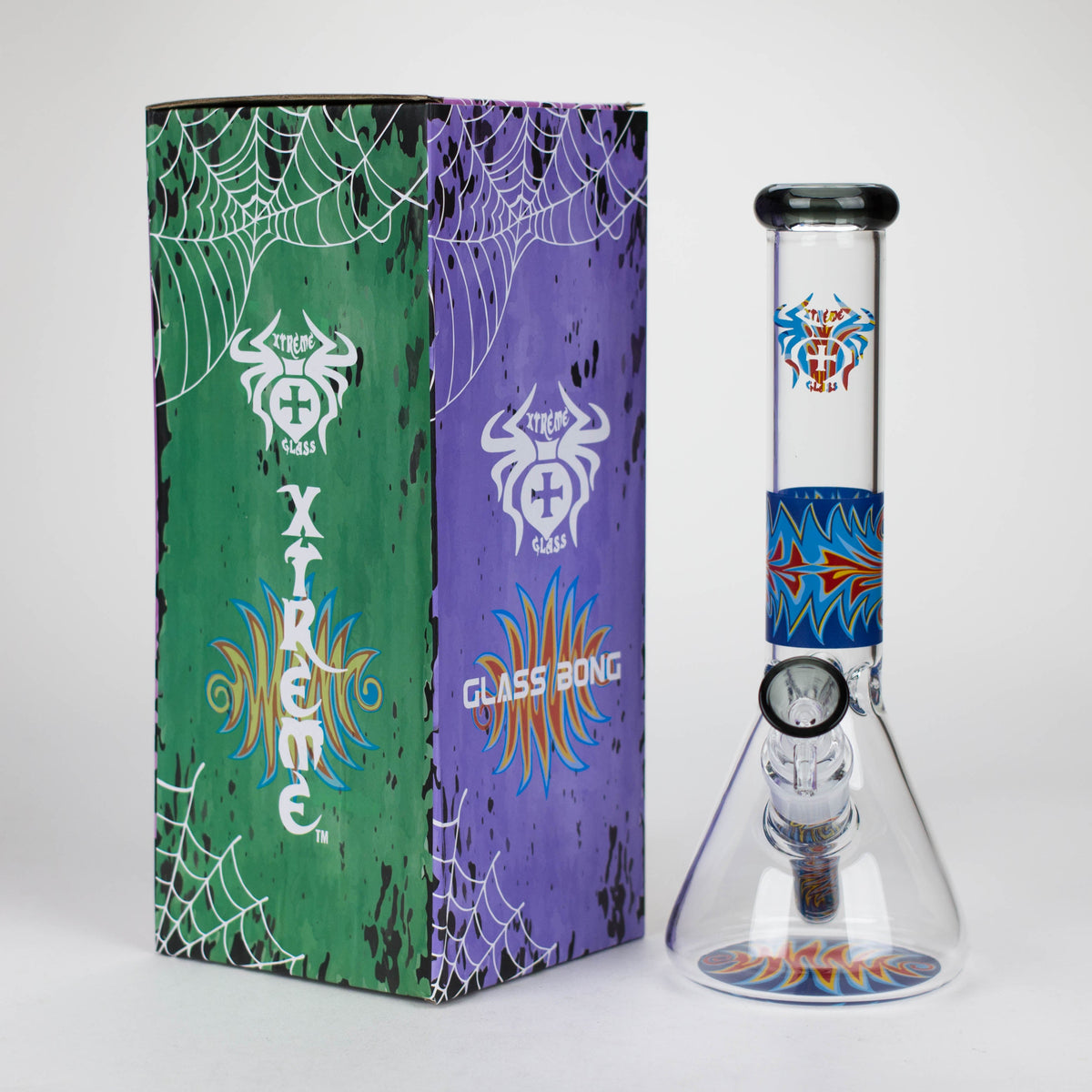 10 Inch El Fuego Beaker Bong from XTREME Glass with Halloween Gift Box