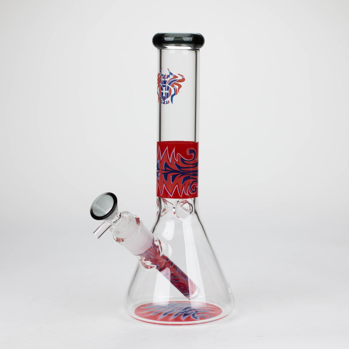 Red 10 Inch El Fuego Beaker Bong from XTREME Glass