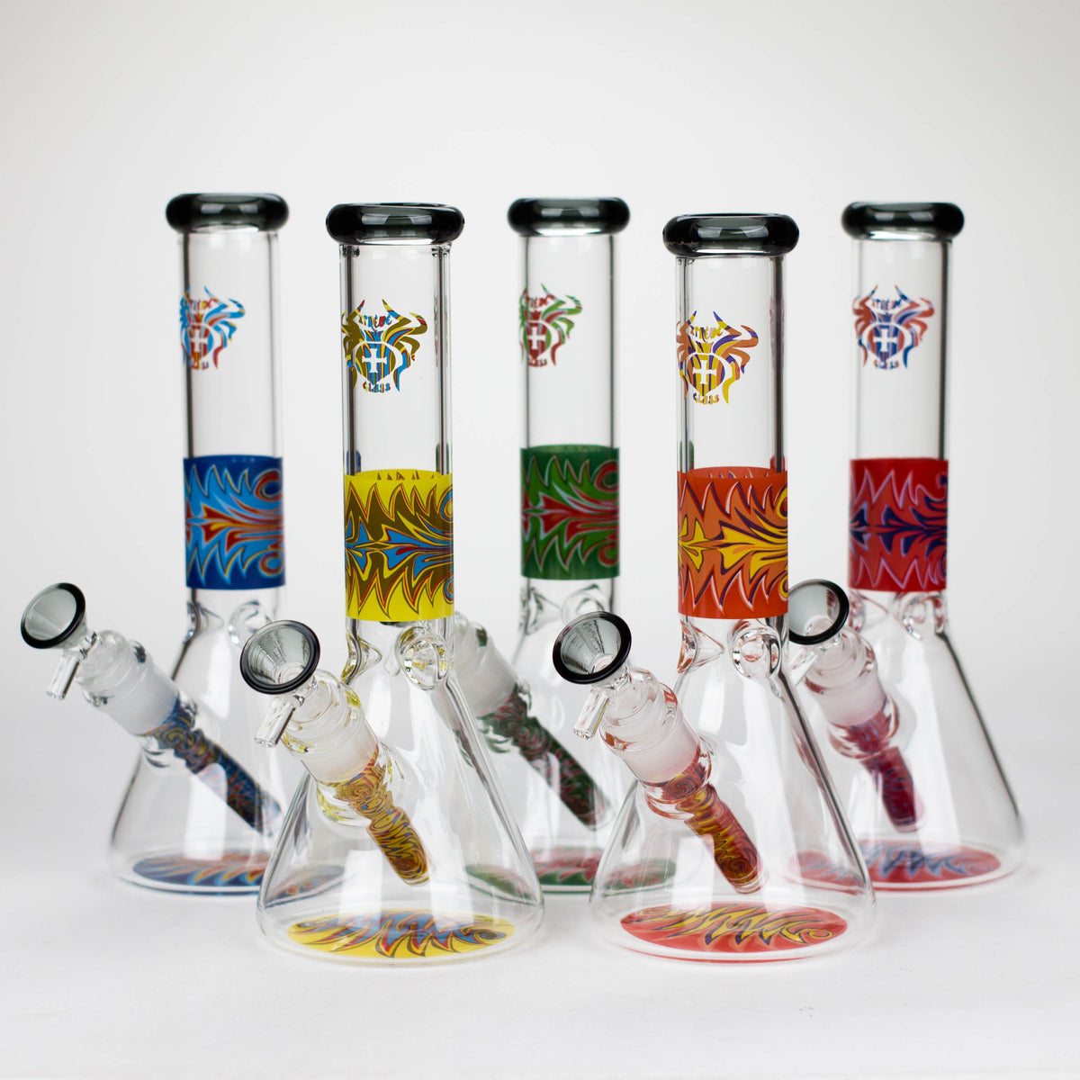 Five 10 Inch El Fuego Beaker Bongs from XTREME Glass