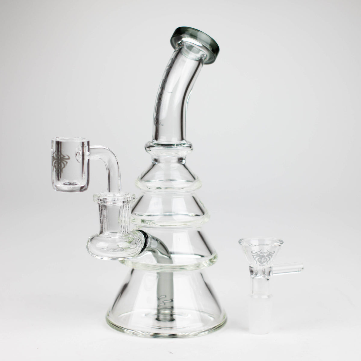 7-Inch Christmas Tree Dab Rig Hybrid by XTREME Glass in Black