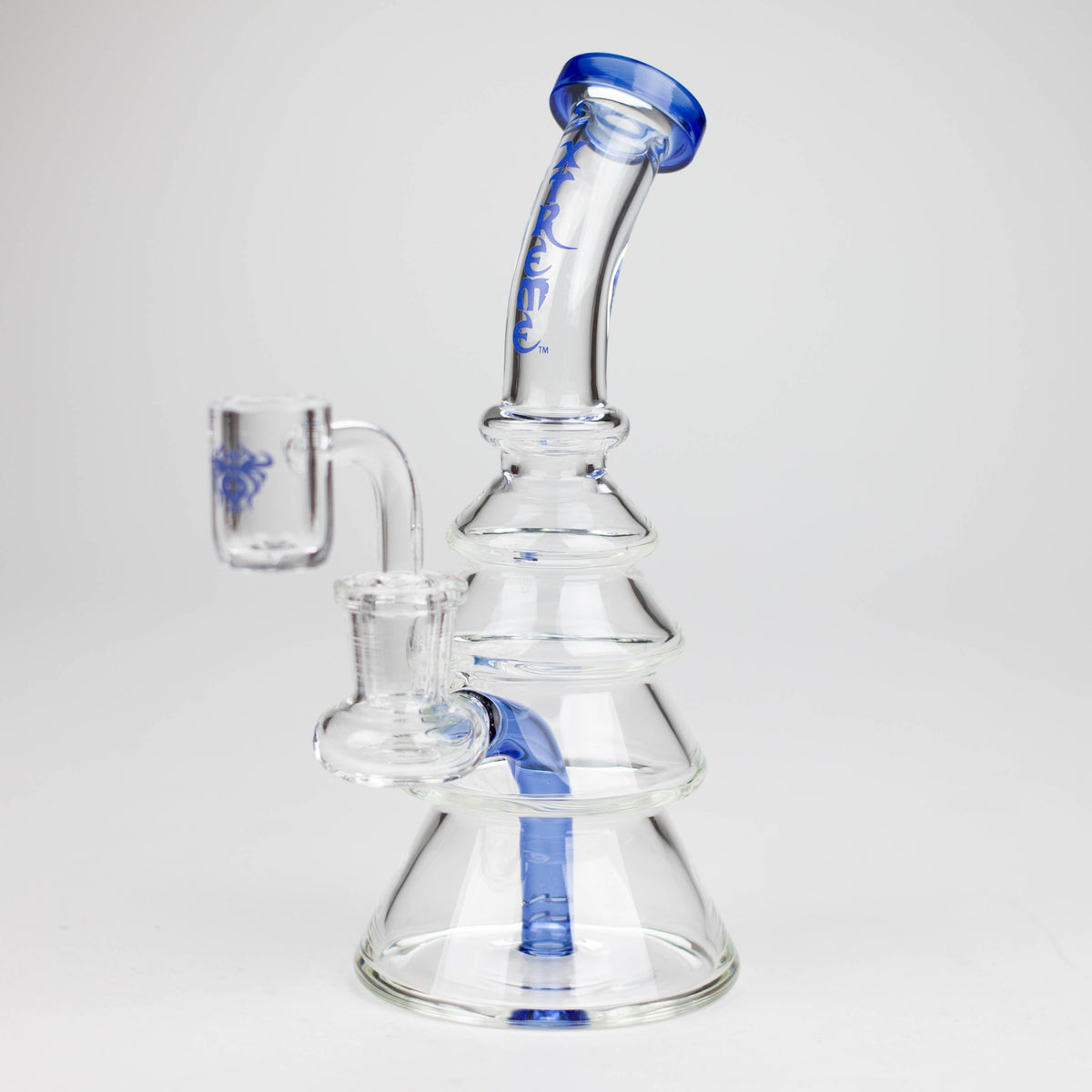 7-Inch Christmas Tree Dab Rig Hybrid by XTREME Glass in Blue