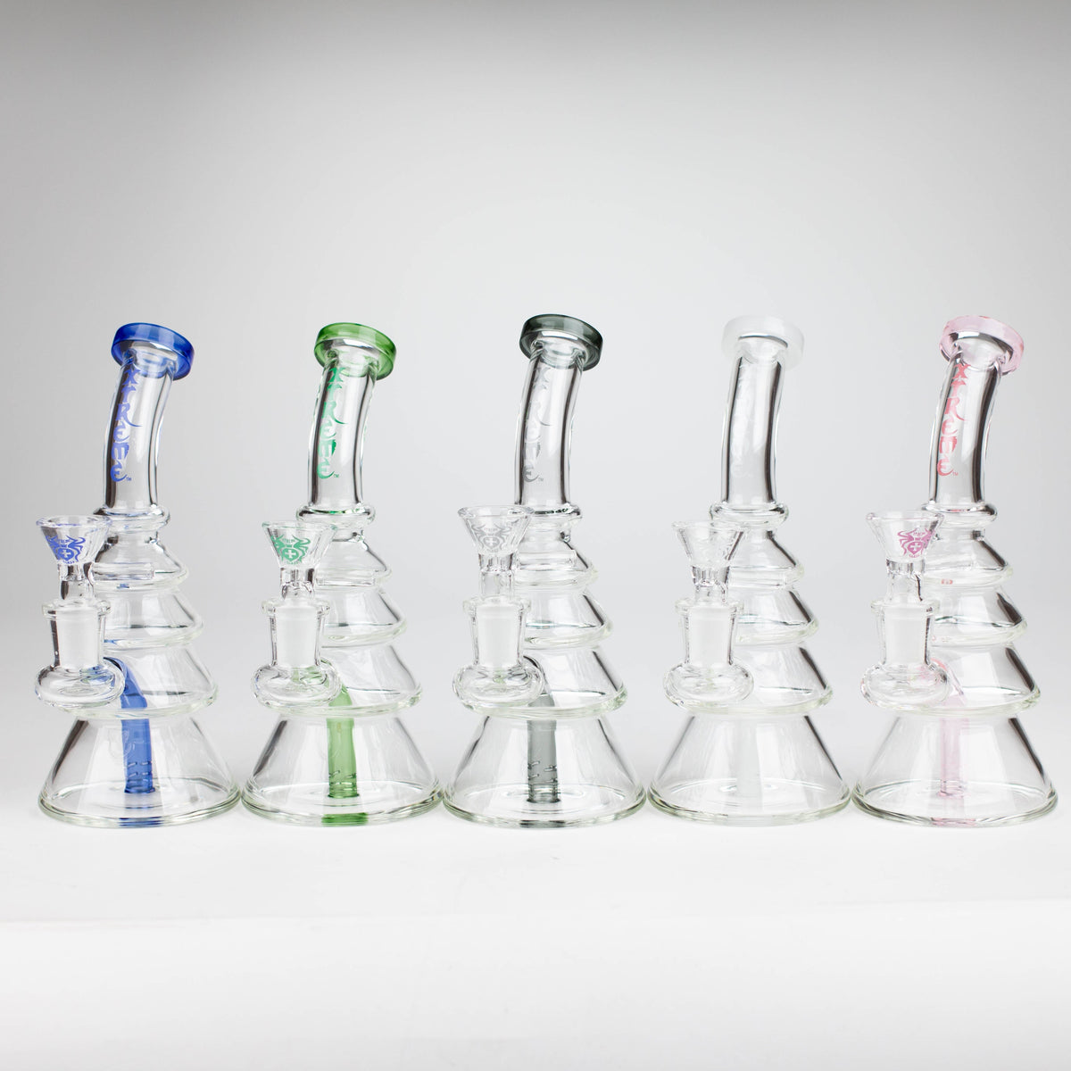 7-Inch Christmas Tree Dab Rig And Bong Hybrids with bowl piece by XTREME Glass