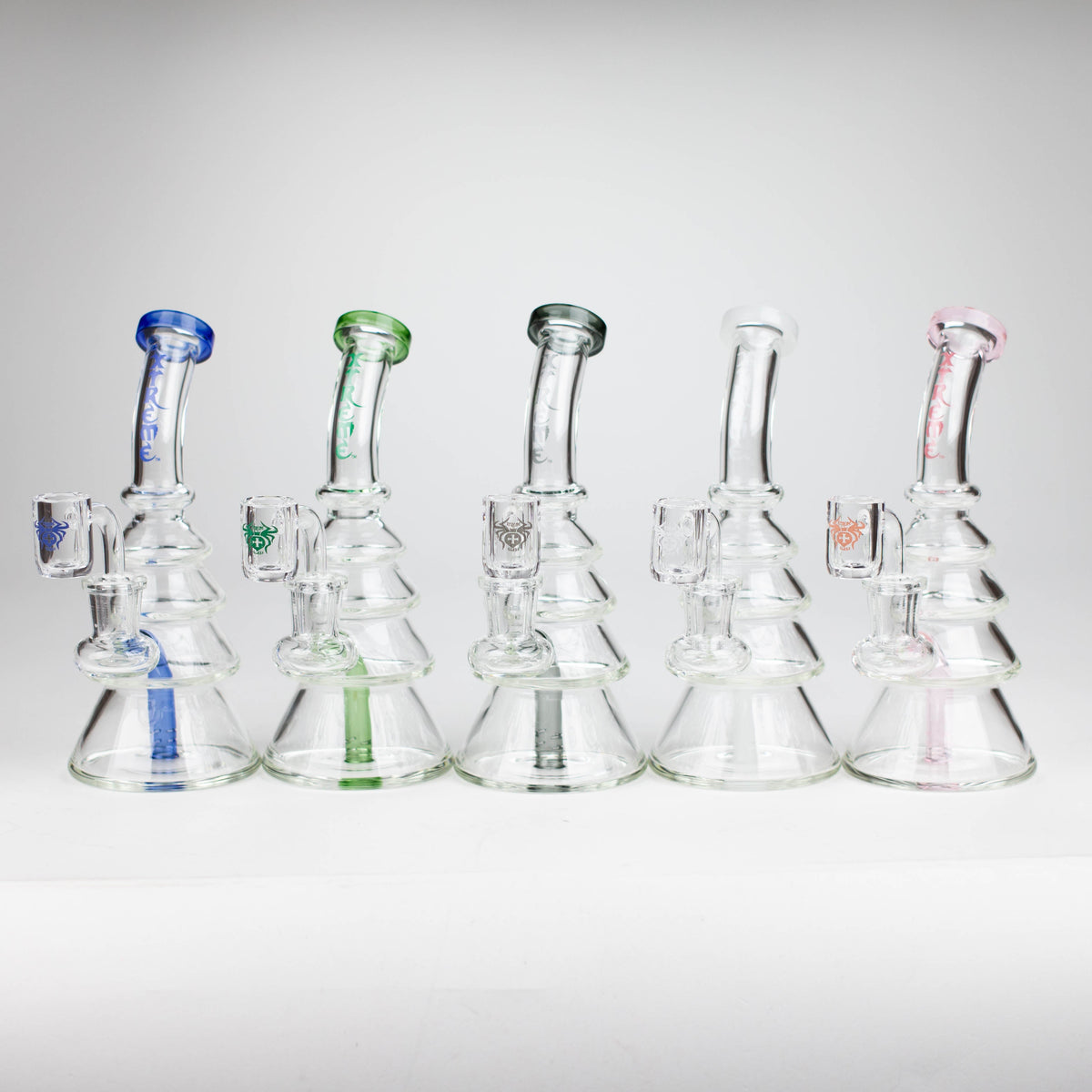 7-Inch Christmas Tree Dab Rig And Bong Hybrids with quartz banger by XTREME Glass