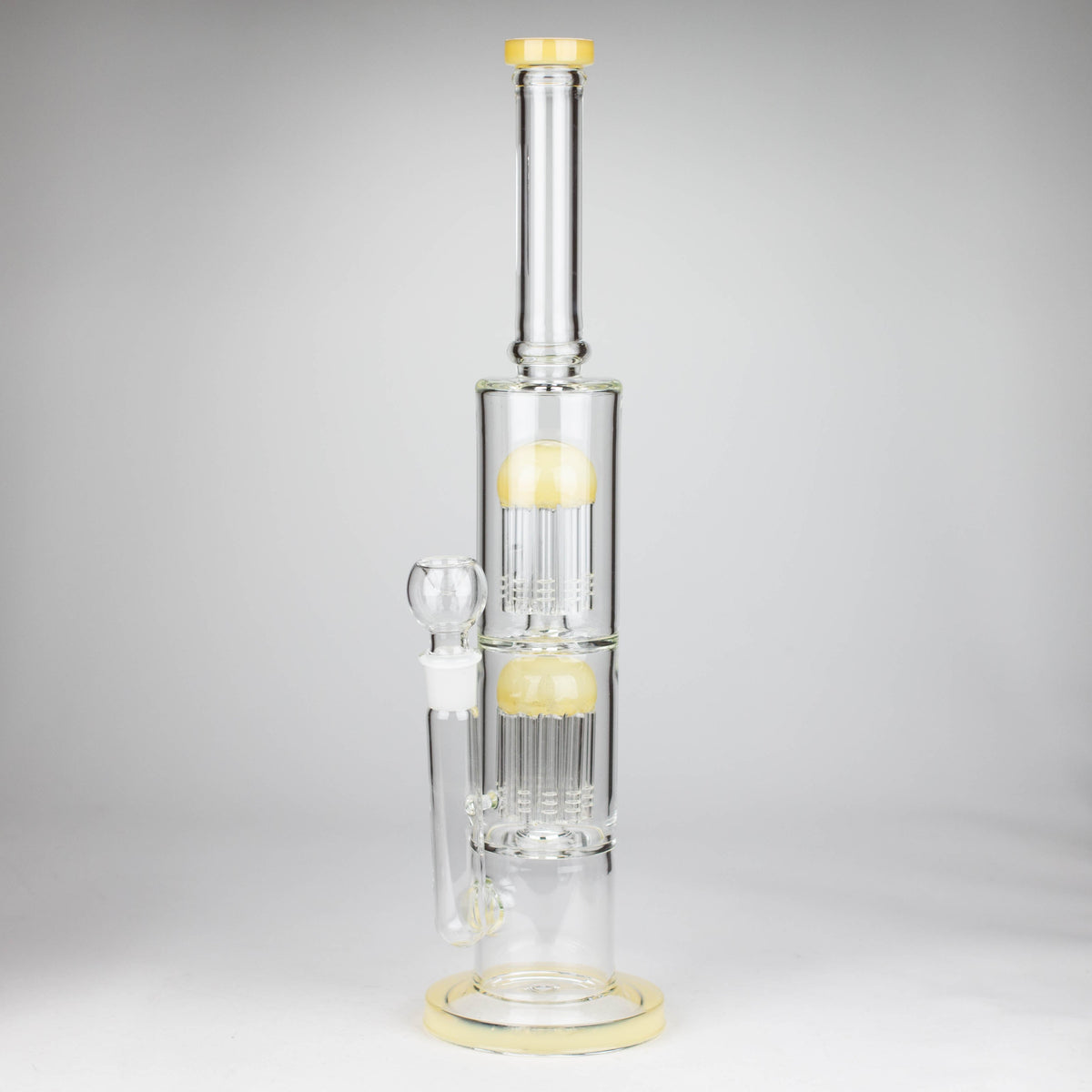 16 Inch Double Perc Straight Tube Bong in Yellow