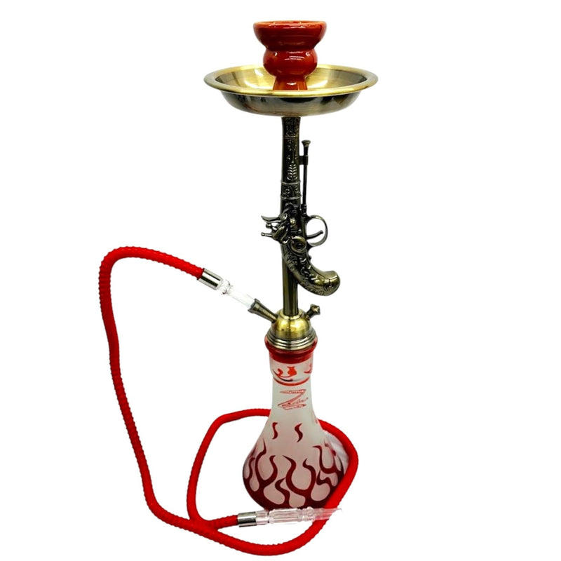 Zebra Sharp Shooter Hookah in red