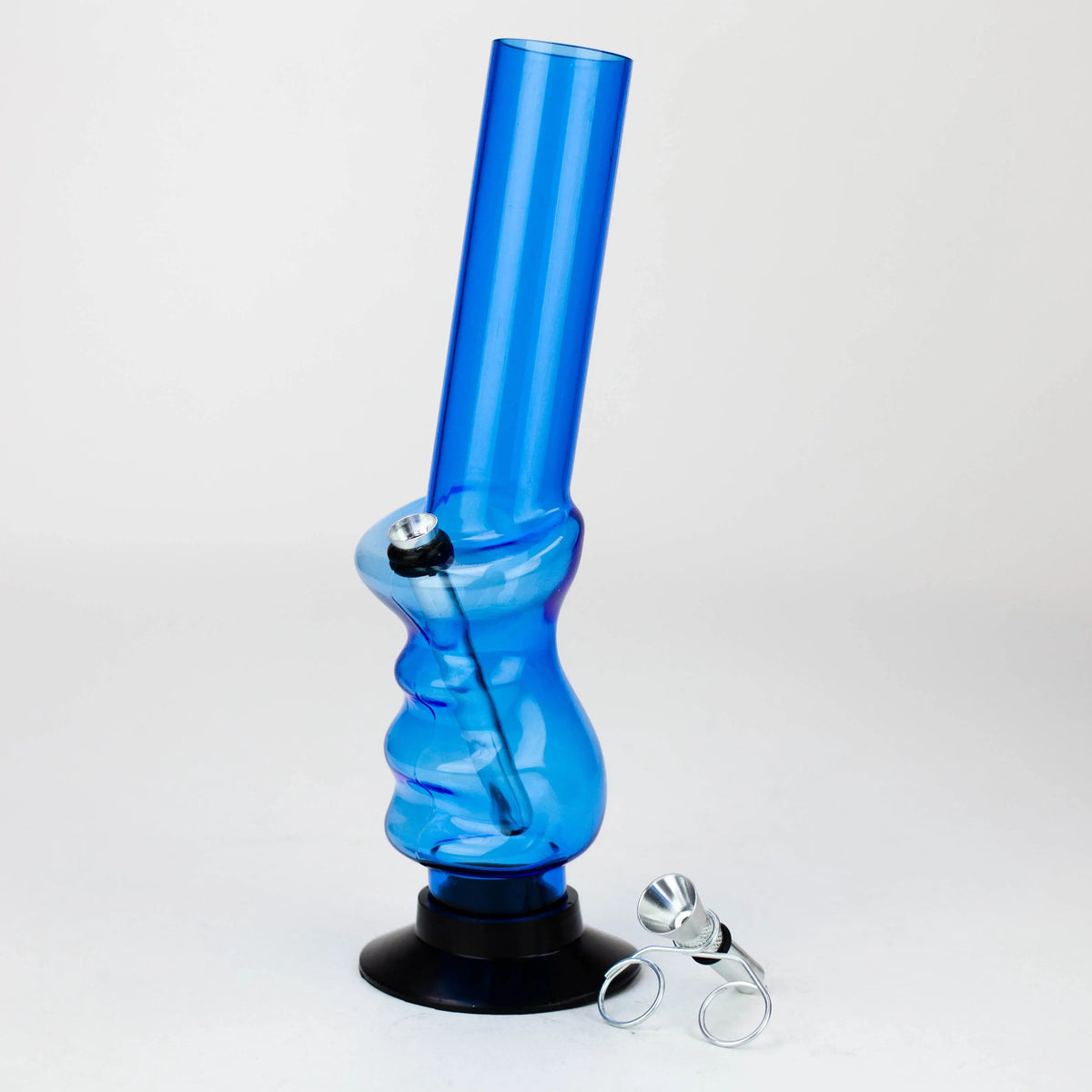 10" Detachable Acrylic Water Bong in Blue with Metal Bowl Piece