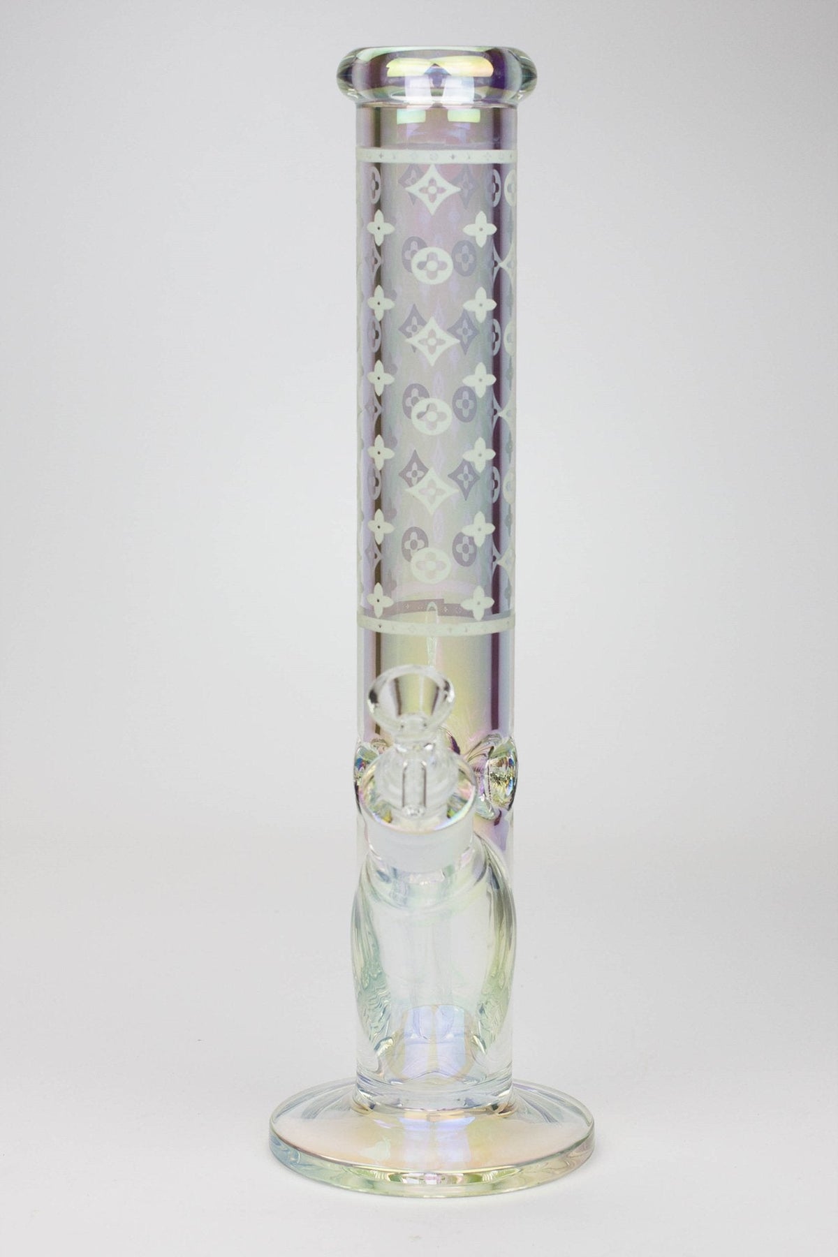 14-Inch Electroplated Straight Tube Bong IN Grey