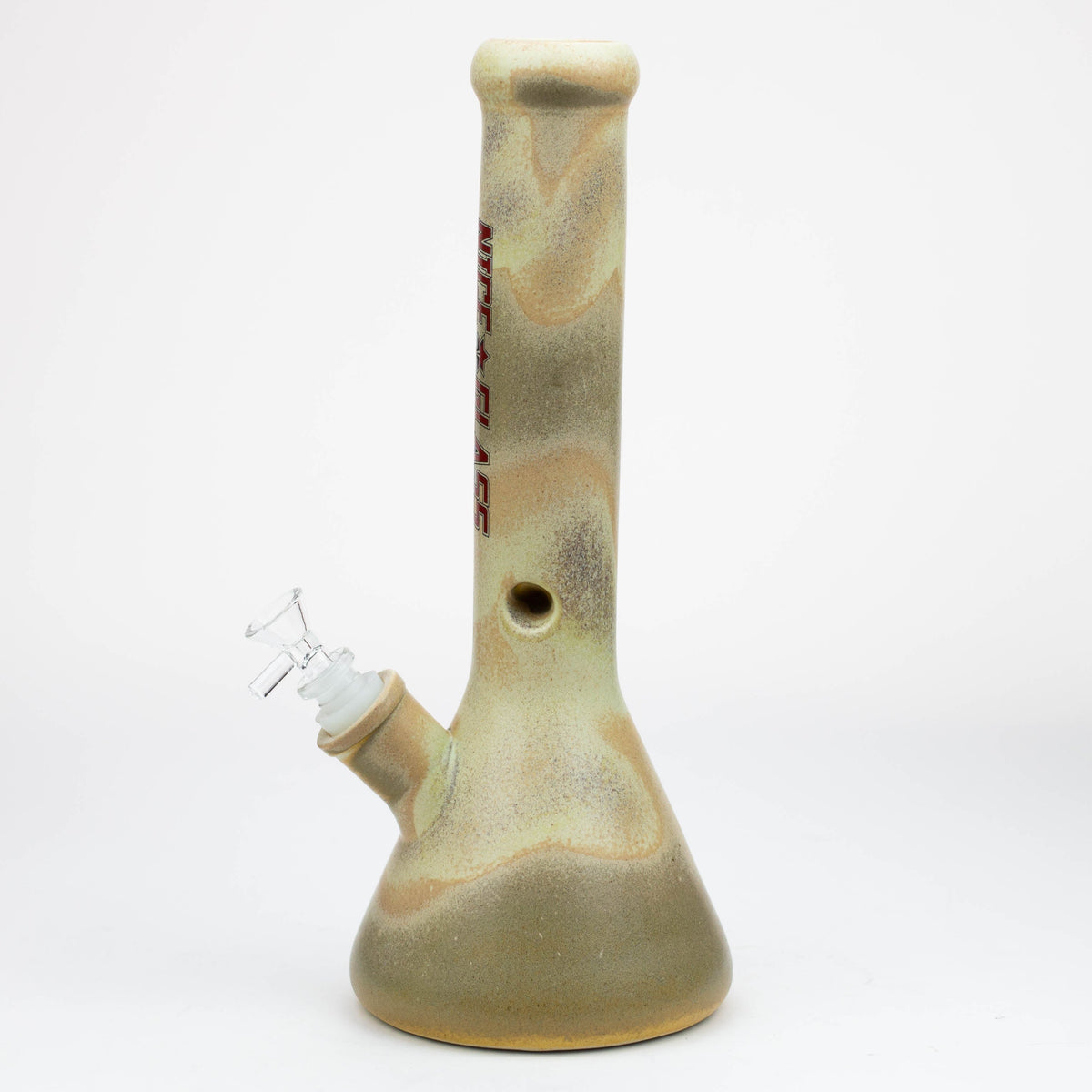 Nice Glass 13 inch Ceramic Bong Side View