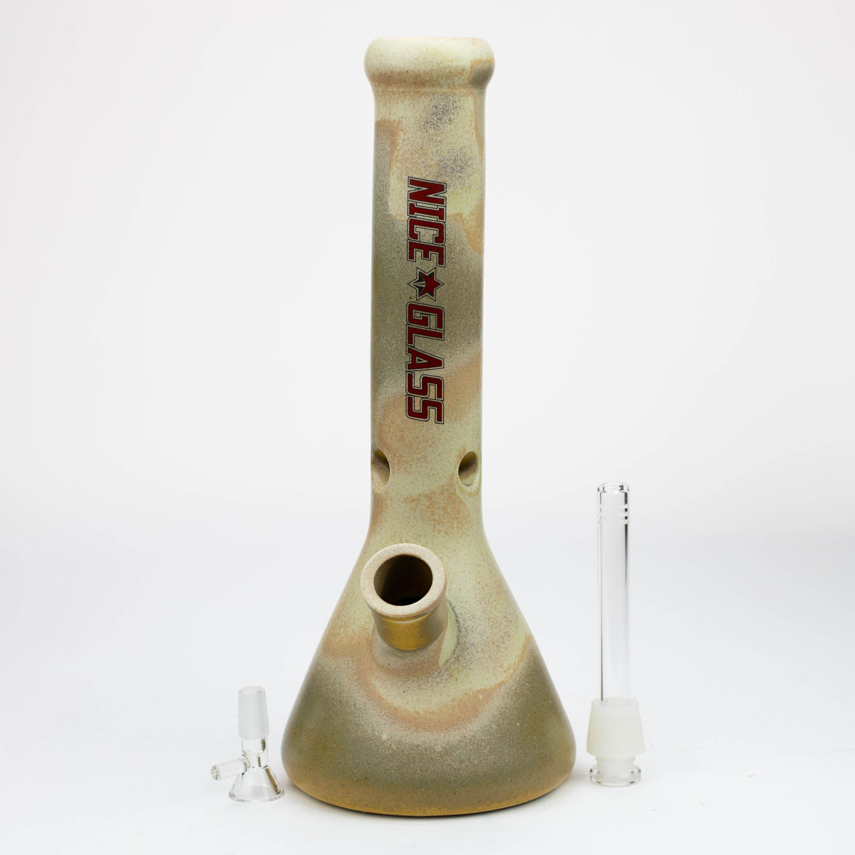 NG-13 inch Ceramic Bong with Bowl Piece and Glass Downstem