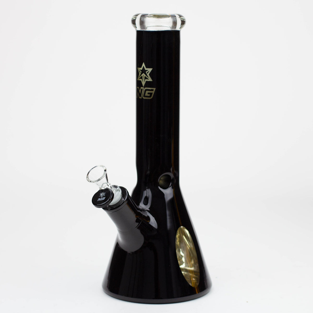 NG-13 inch Metallic Wrap Glass Beaker Bong Black