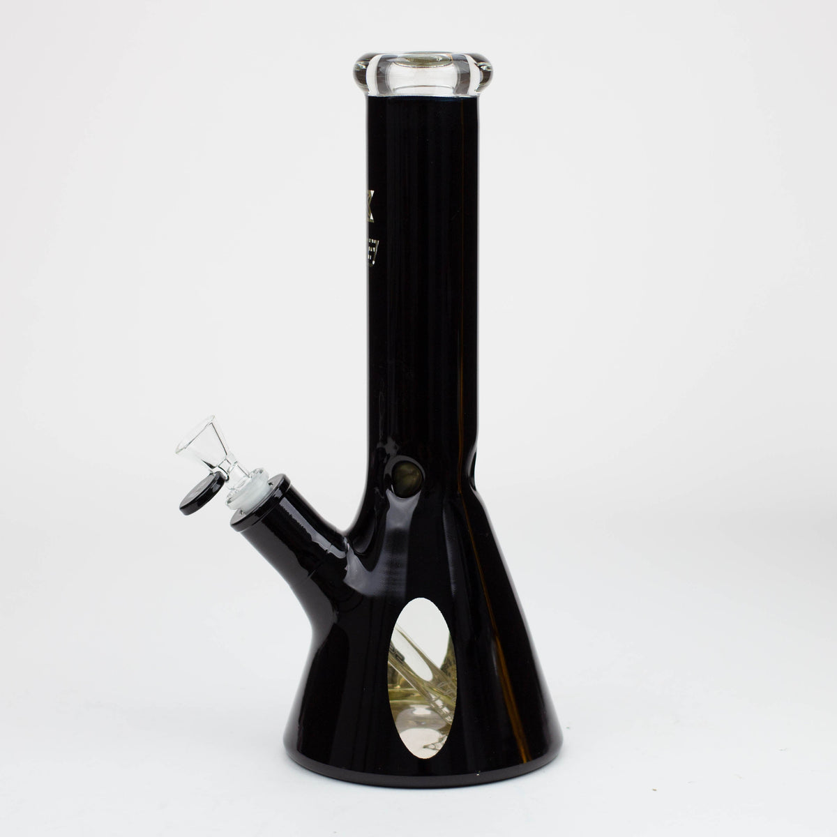 NG-13 inch Metallic Wrap Glass Beaker Bong Black Side Shot