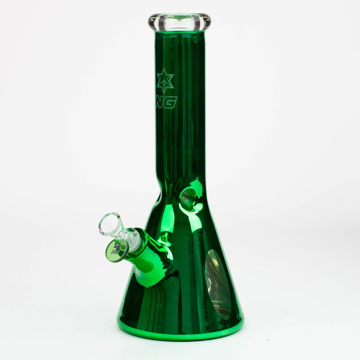 NG-13 inch Metallic Wrap Glass Beaker Bong Green