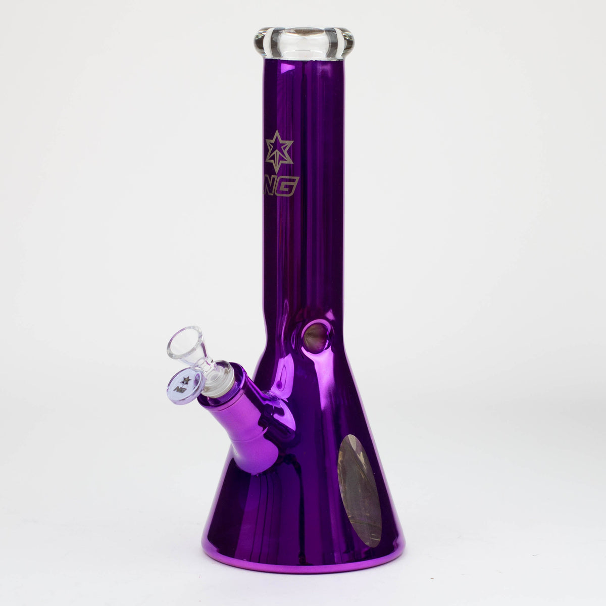 NG-13 inch Metallic Wrap Glass Beaker Bong Purple