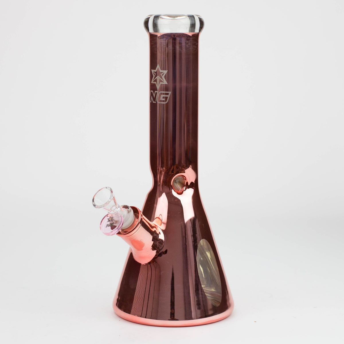 NG-13 inch Metallic Wrap Glass Beaker Bong Pink