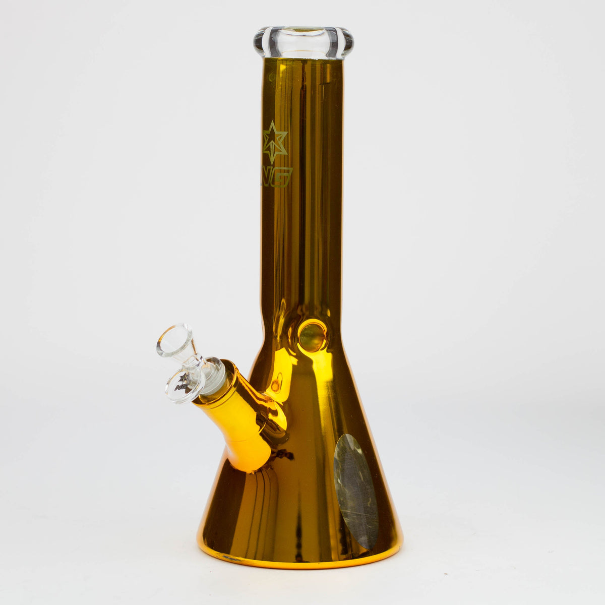 NG-13 inch Metallic Wrap Glass Beaker Bong Gold