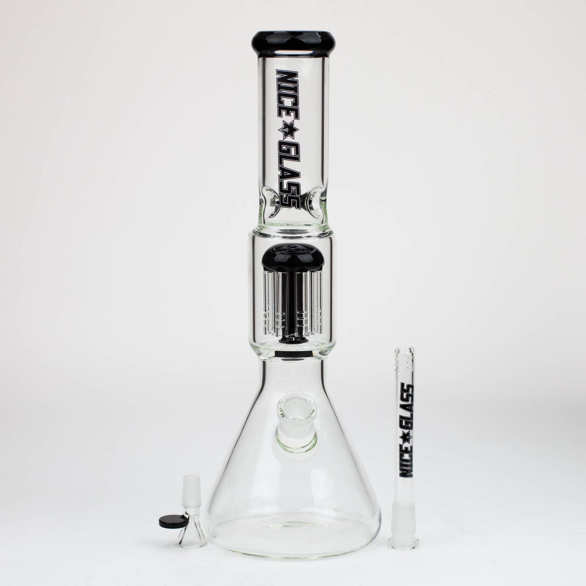 NG-16" 8-Arm Tree Perc Beaker Bong Downstem And Bowl Piece Full View