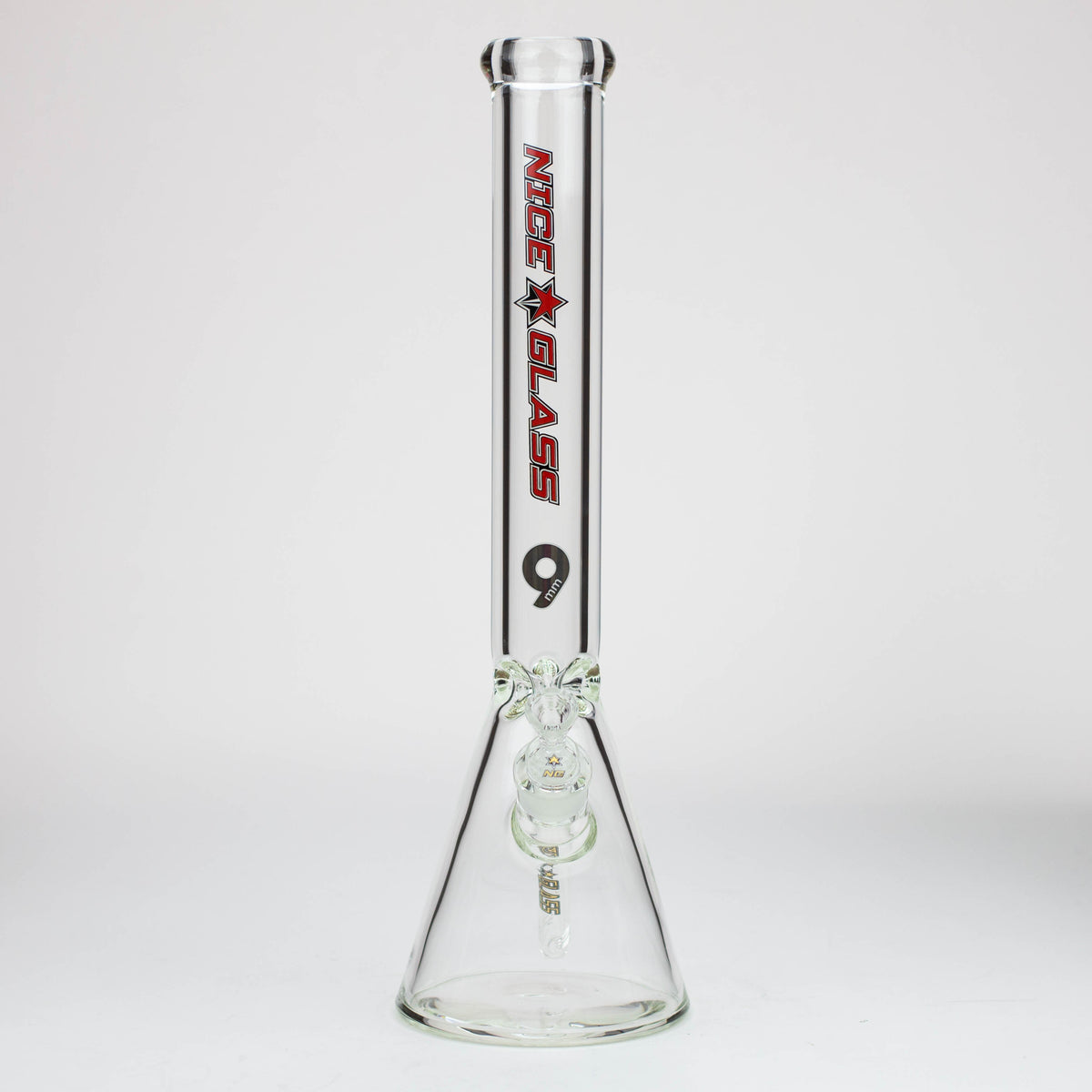 NG-18 inch 9mm Red Beaker Bong with Ice Catcher Front View