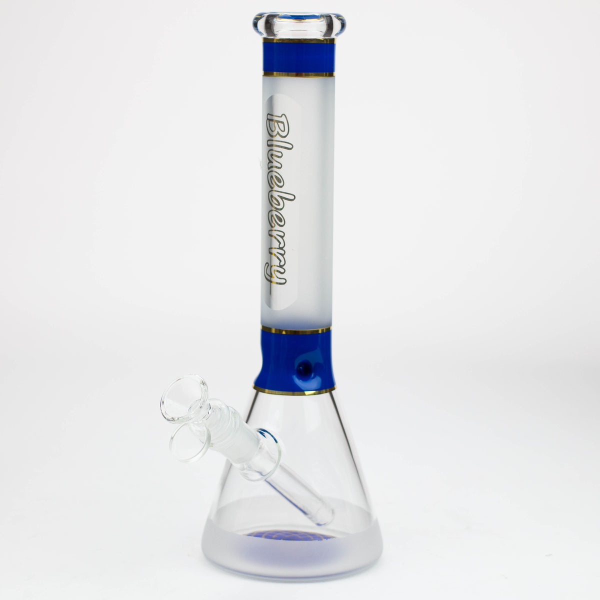 Blueberry 12" Mandala Sandblasted Blue Beaker Bong