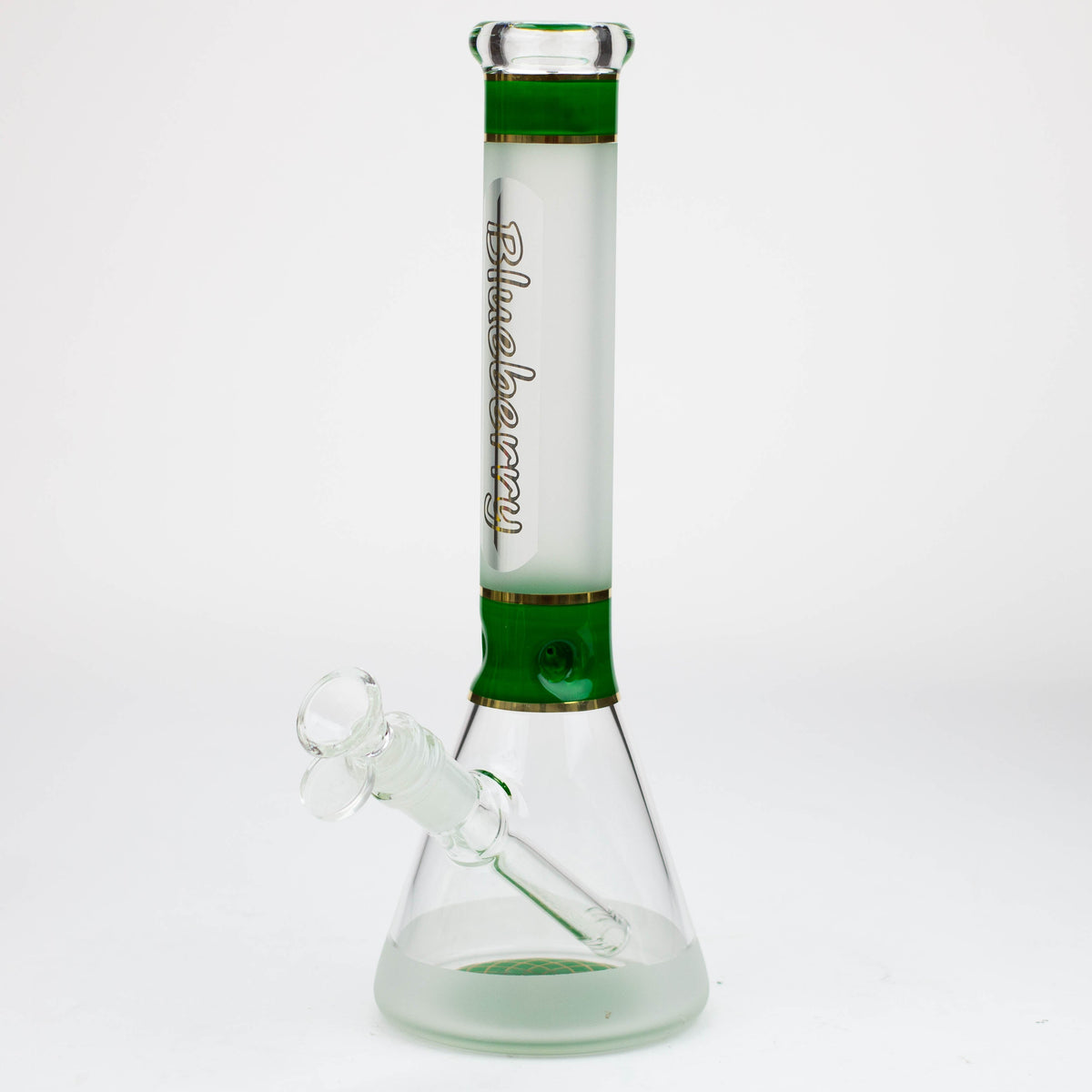 Blueberry 12" Mandala Sandblasted Green Beaker Bong