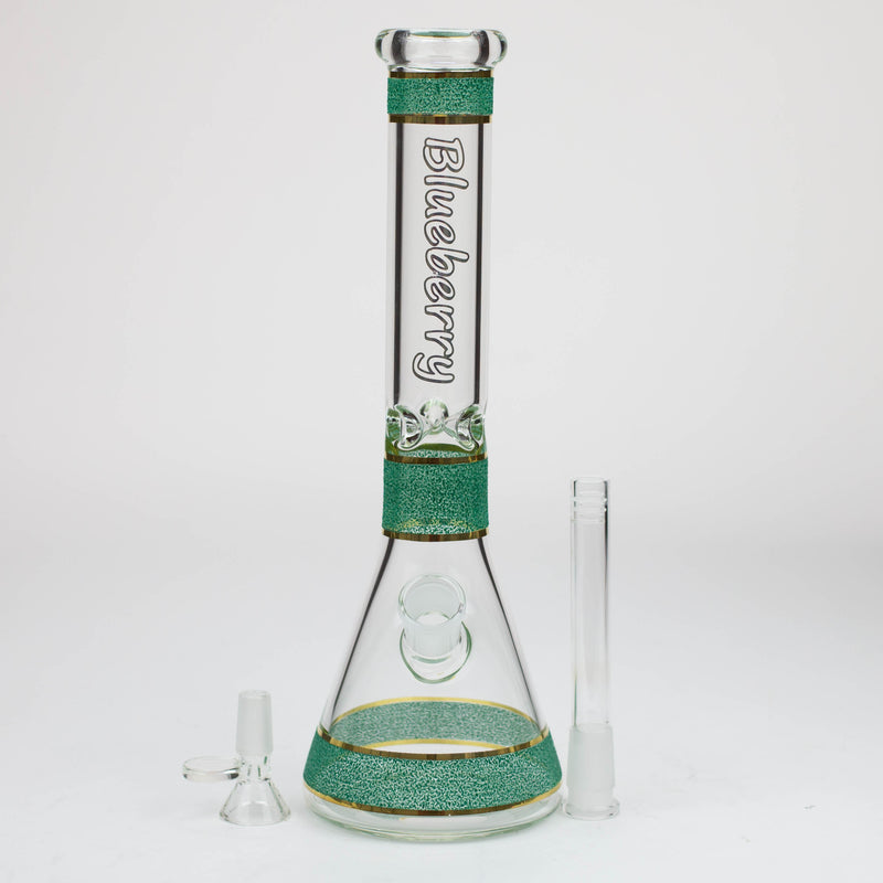 Disassembled Green 12-Inch Blueberry Texture Plated Beaker Bong.