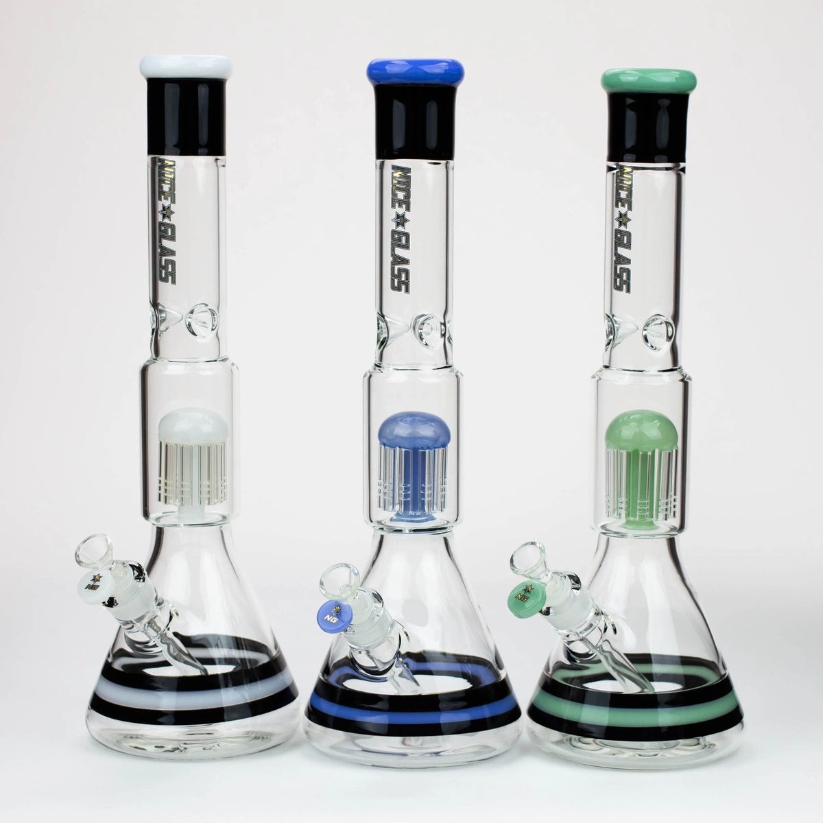 Three Nice Glass 17 inch 10-Arm Tree Perc Bongs