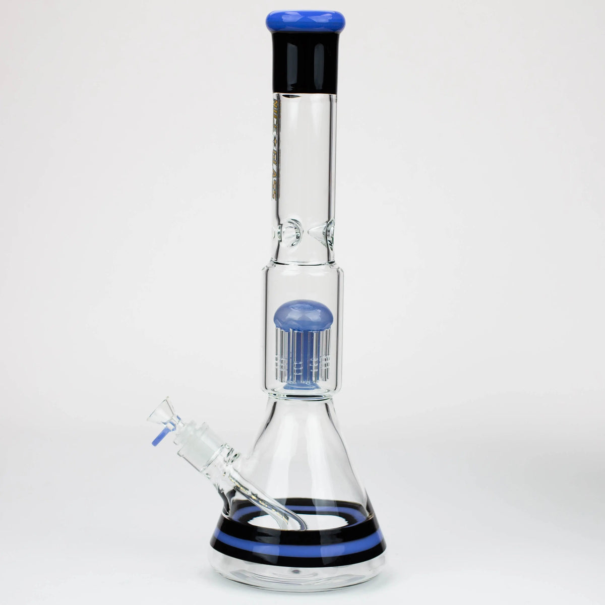 Nice Glass 17 inch 10-Arm Tree Perc Bong in Blue