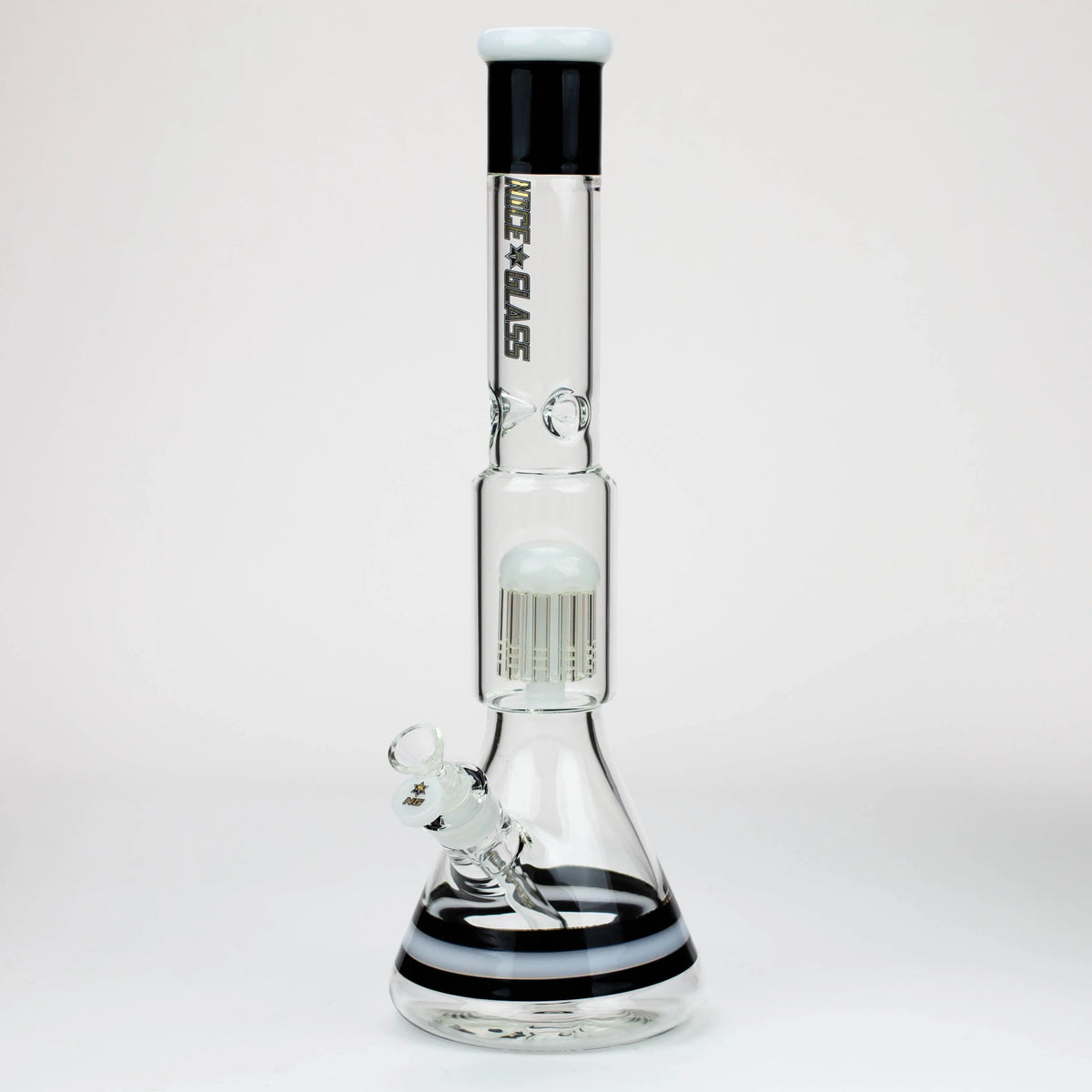 Nice Glass 17 inch 10-Arm Tree Perc Bong in White