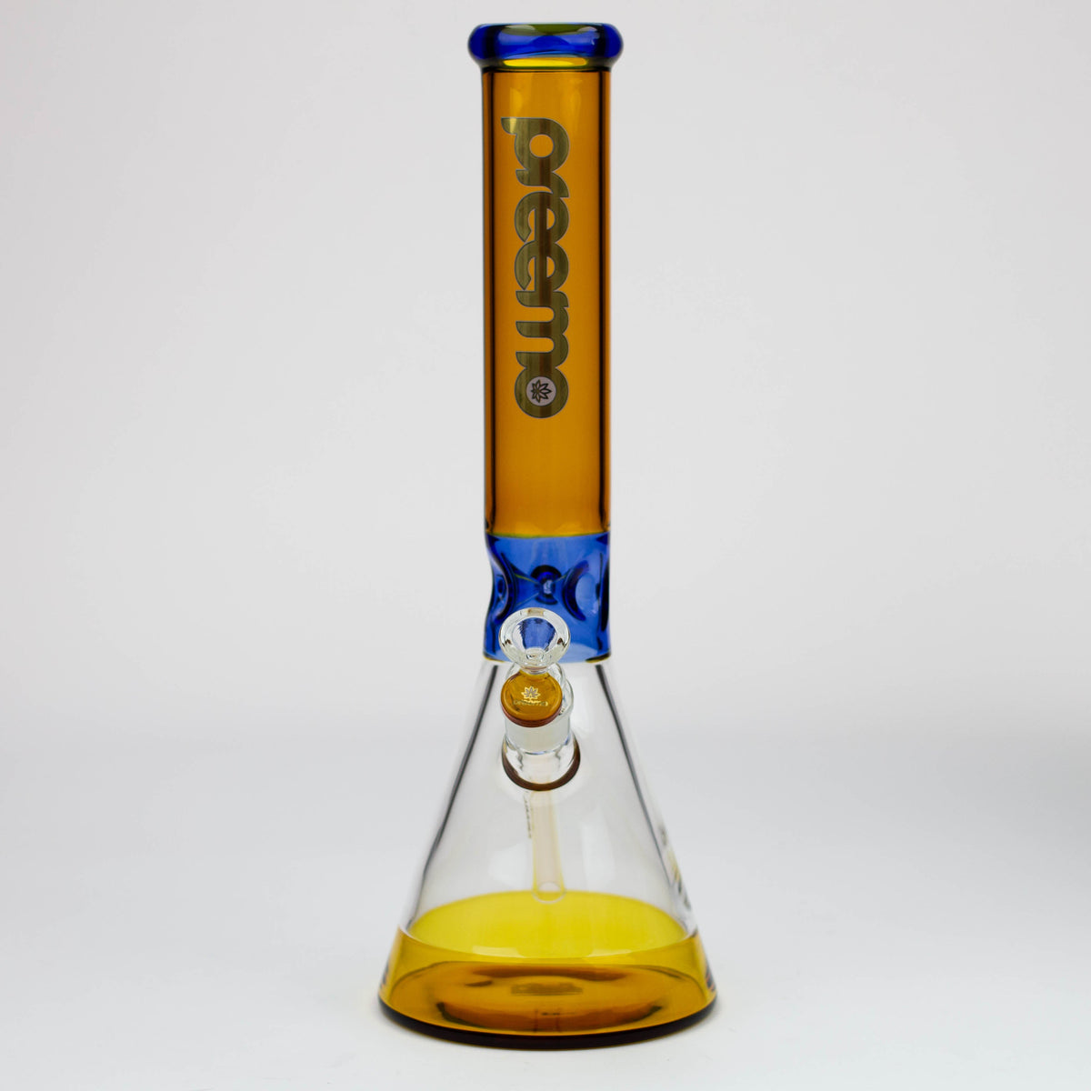 front view of the preemo 15 inch Sunset Beaker Bong with bowl piece