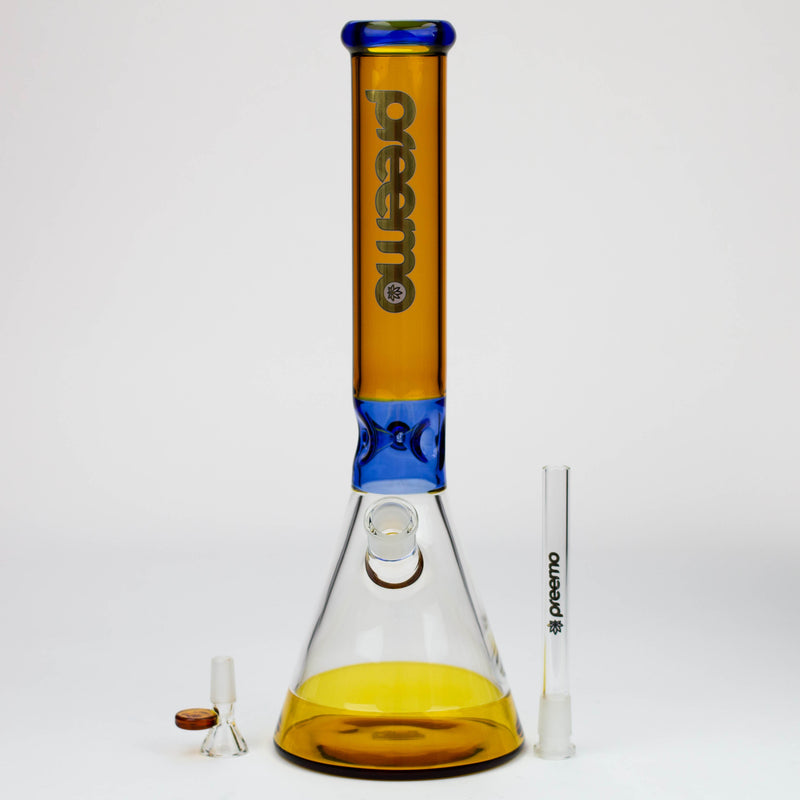 preemo - 15 inch Sunset Glass Beaker Bong with bowl piece and downstem