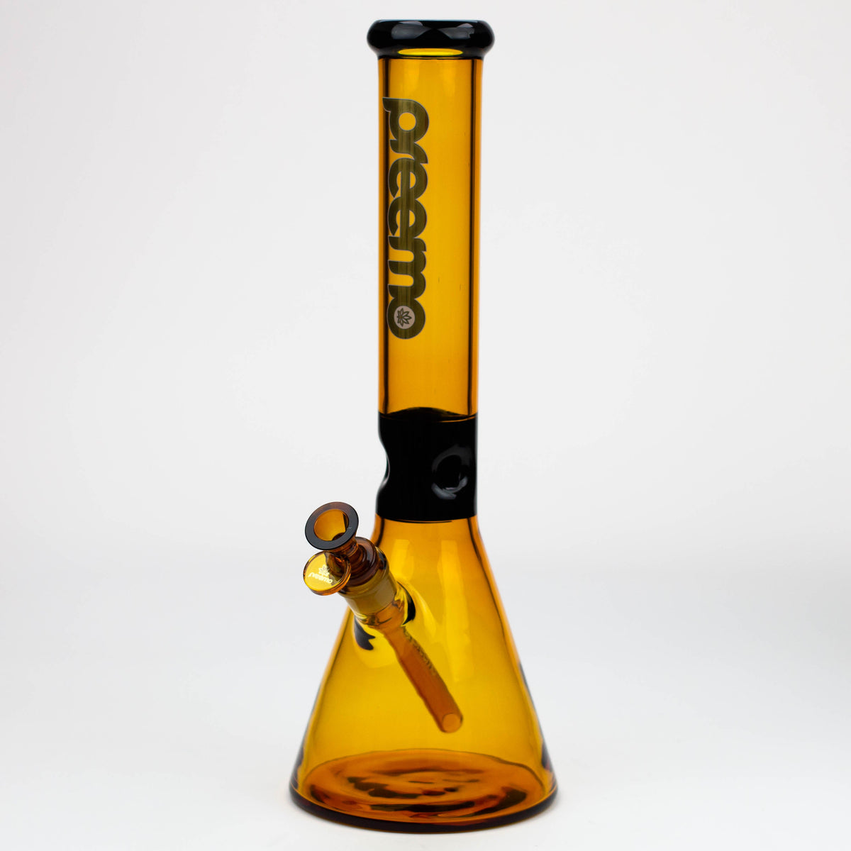 Preemo - 15.5 inch Black Pinch Beaker Bong in Gold