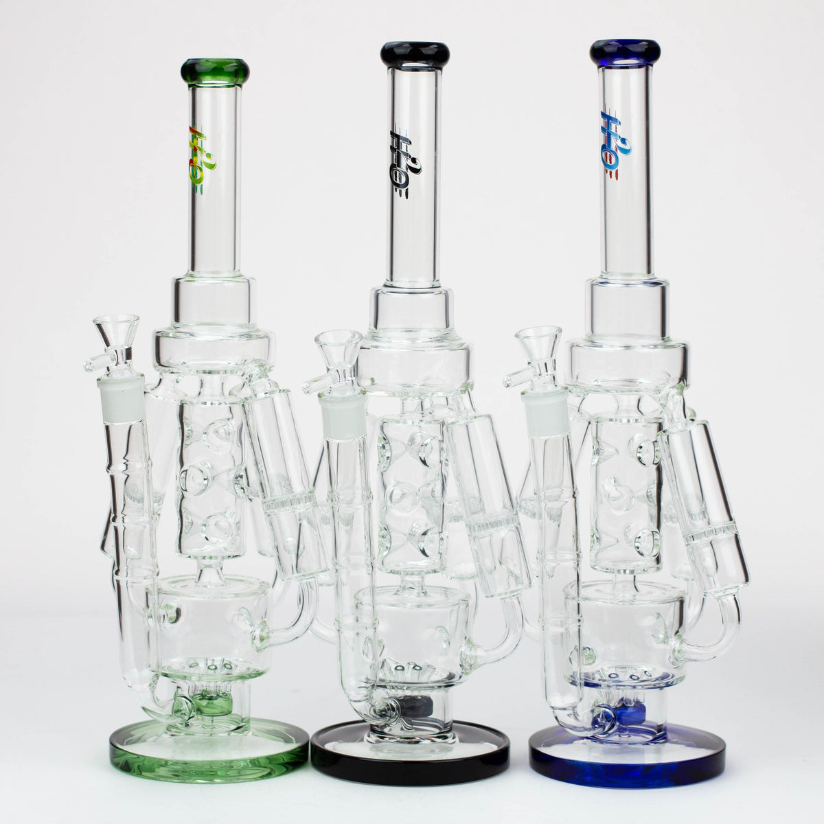 H2O 17 inch Recycler Bong with Honeycomb Percolator