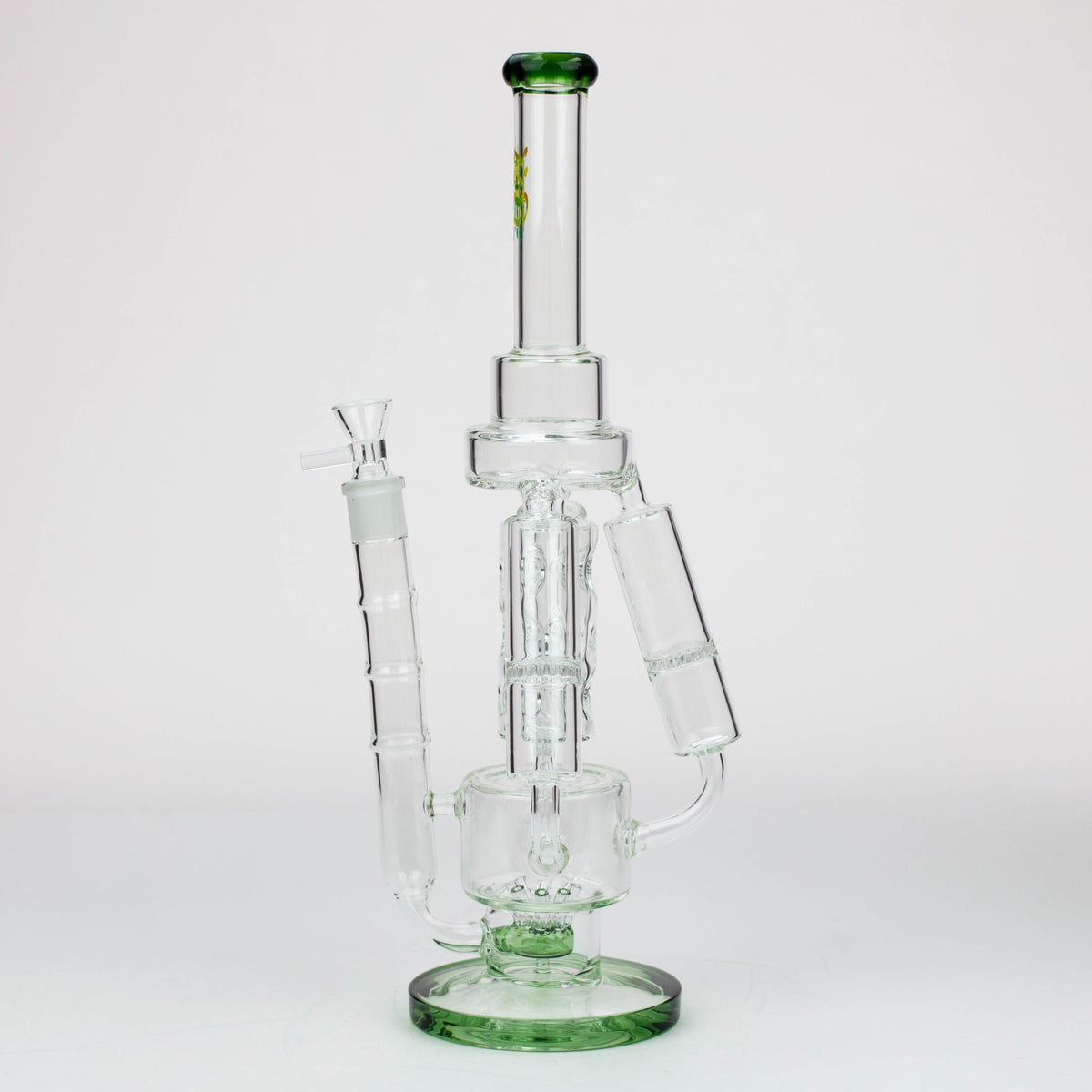 H2O 17 inch Recycler Bong with Triple Honeycomb Percolator in Green