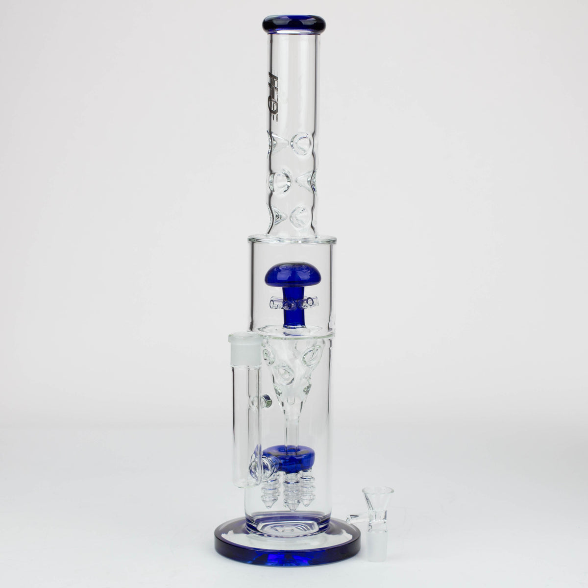 H2O 17 inch Mushroom Diffuser Bong with Glass Bowl Piece in Blue