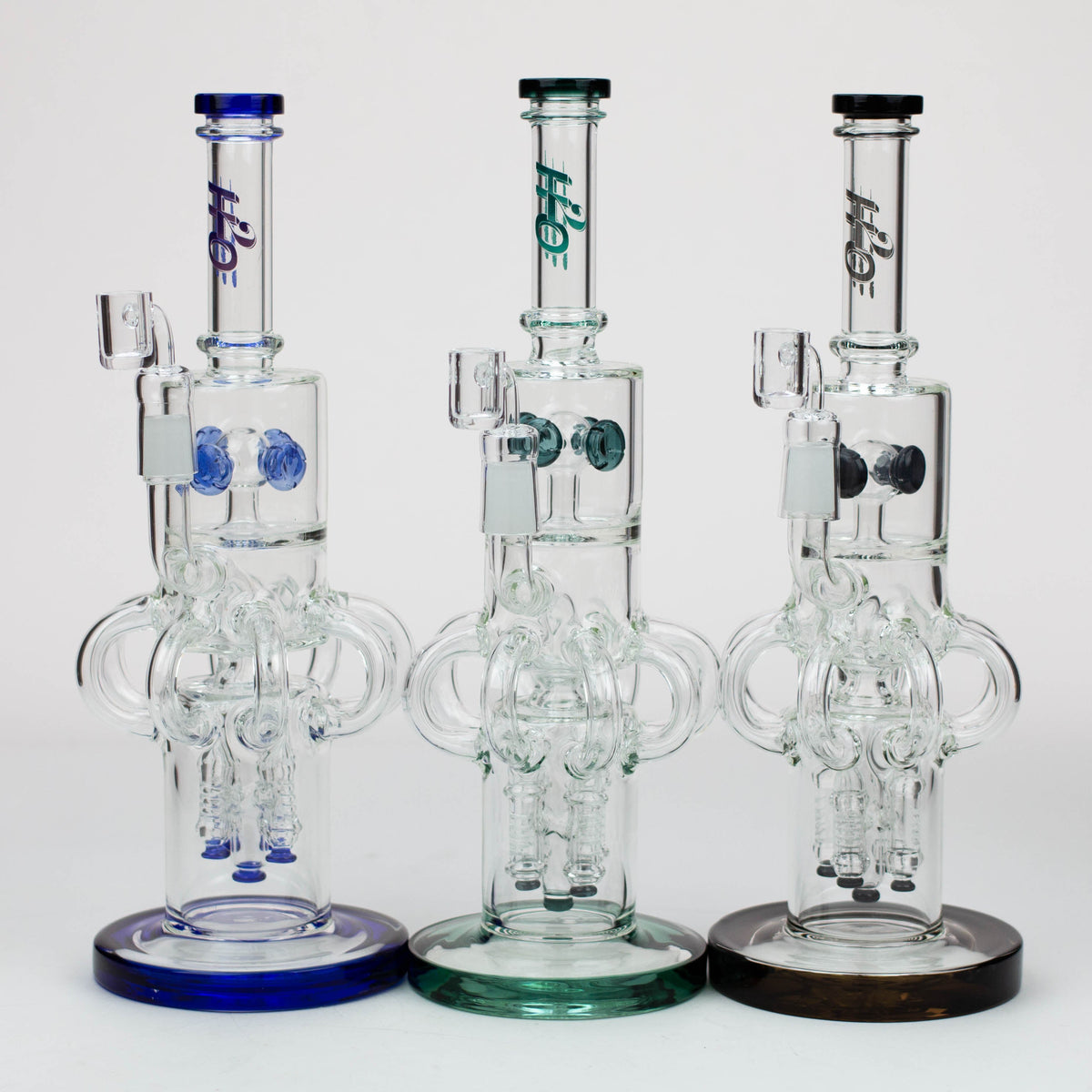 H2O 15 inch Recycler Dab Rig with 8 returning tubes