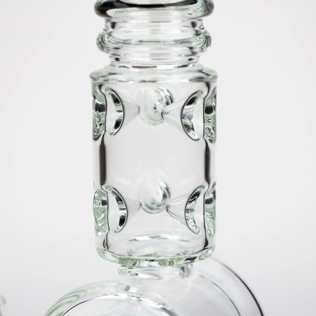 18" H2O Cone Diffuser Glass Bong with double 3 pinched ice catcher