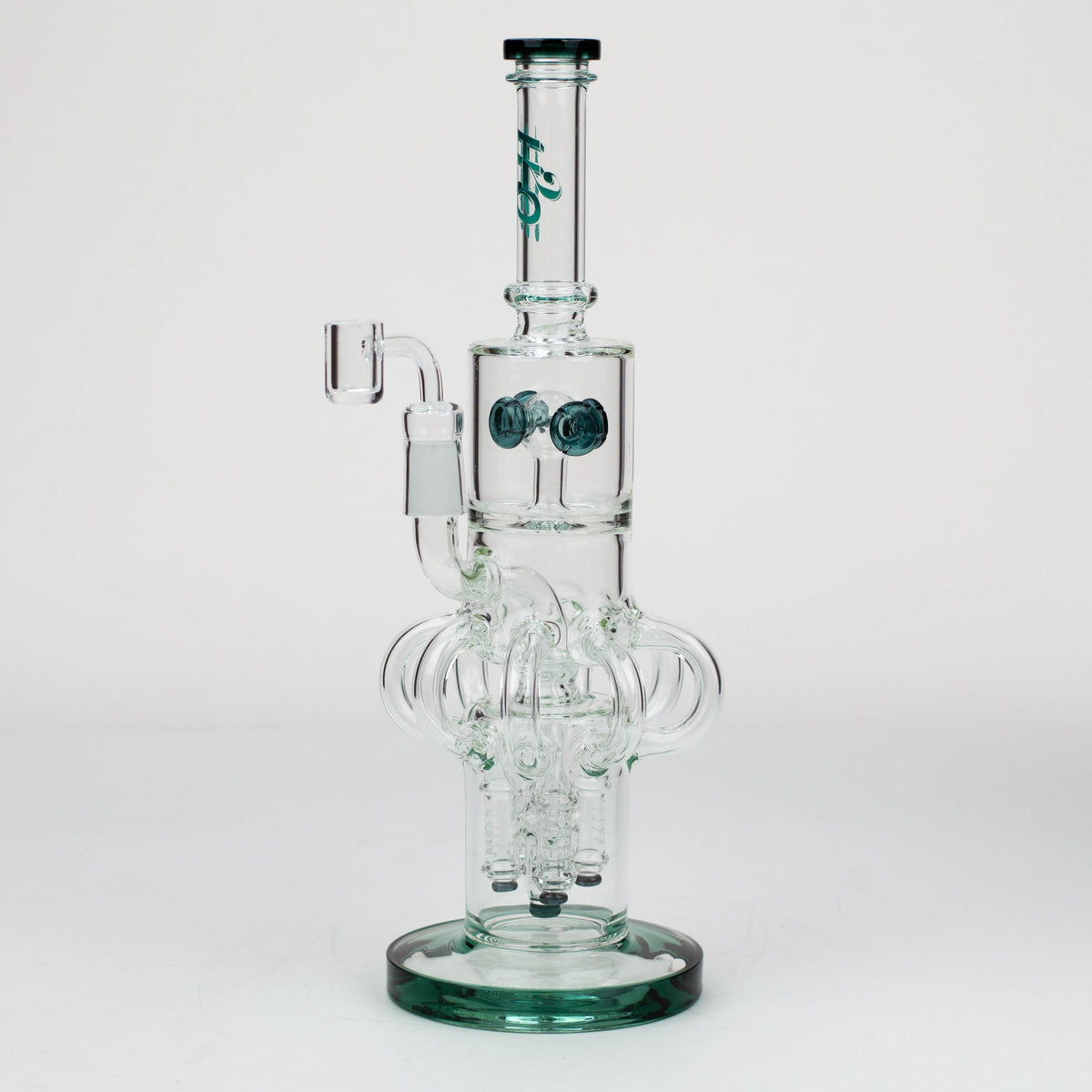 H2O 15 inch Green Recycler Dab Rig