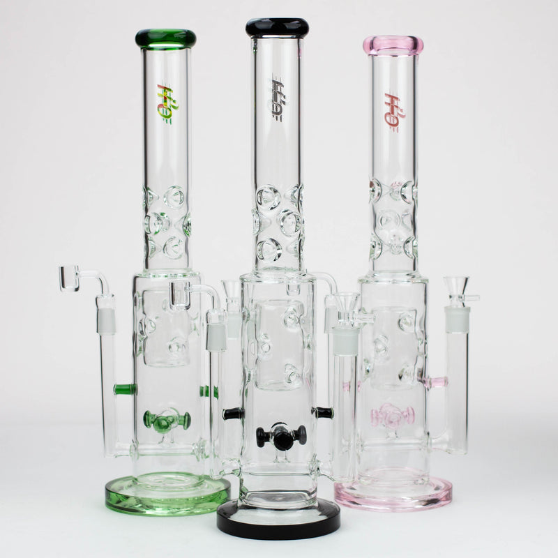 H2O 19" Double Joint Glass Bong & Dab Rig Combo