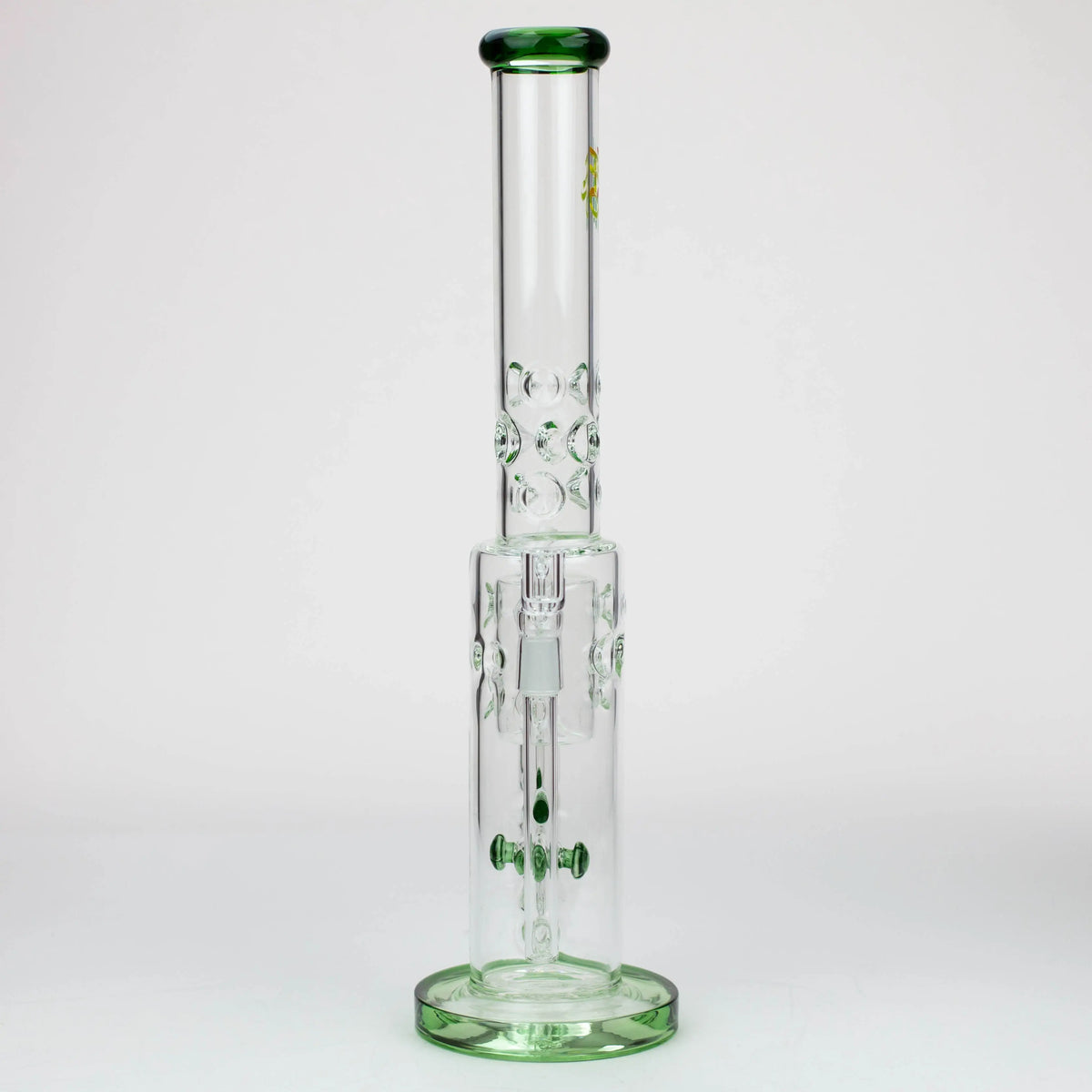 Front view of the H2O 19 inch Glass Bong & Dab Rig Combo