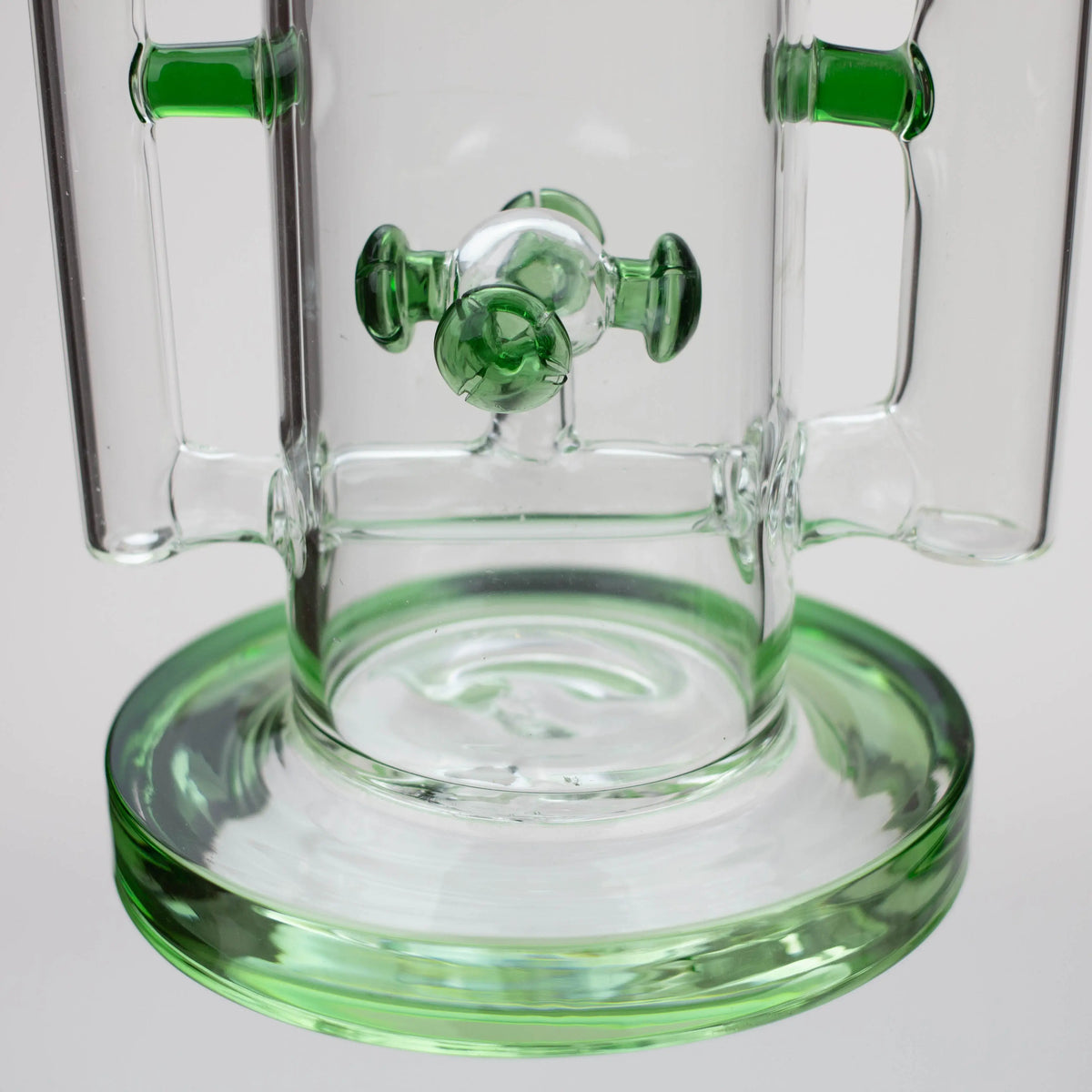 Thick Base of the H2O 19" Double Joint Glass Bong & Dab Rig Combo