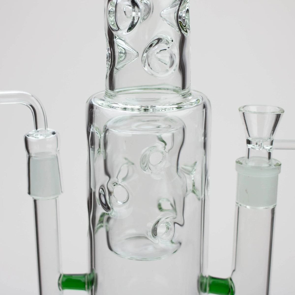 Body View of the H2O 19 inch Double Joint Glass Bong & Dab Rig Combo