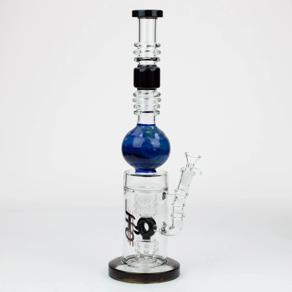 H2O 15" Gold Fumed Sphere Glass Bong in Black