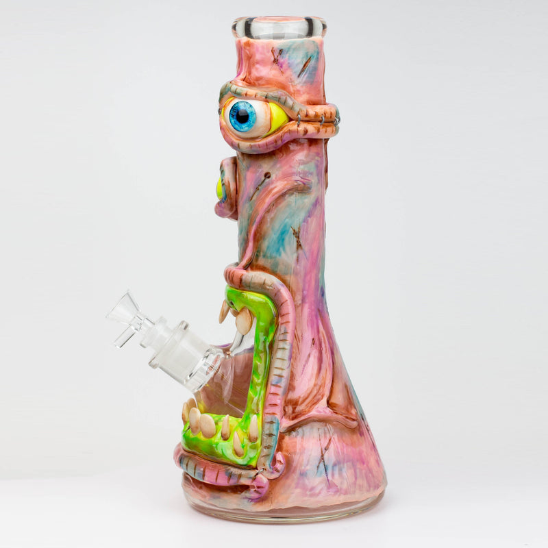 Side View of the 12.5"  Disgusting Freak Glass 3D Resin Bong