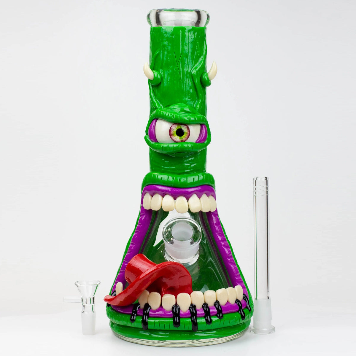 Angry Troll 12.5" Resin 3D Glass Beaker Bong - Green - Canada